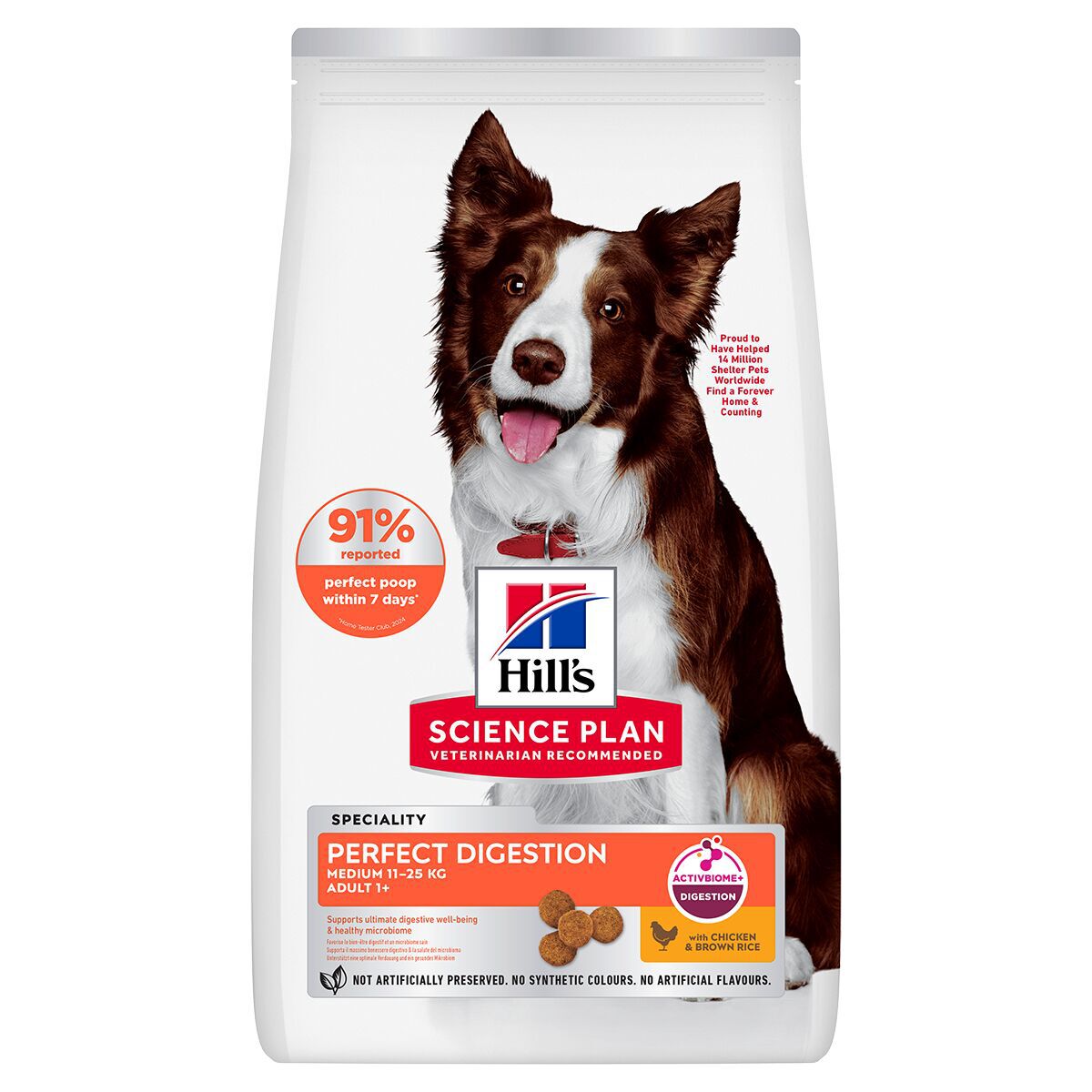 Hill's Science Plan Dog Adult 1+ Medium Perfect Digestion Chicken & Brown Rice 14 kg