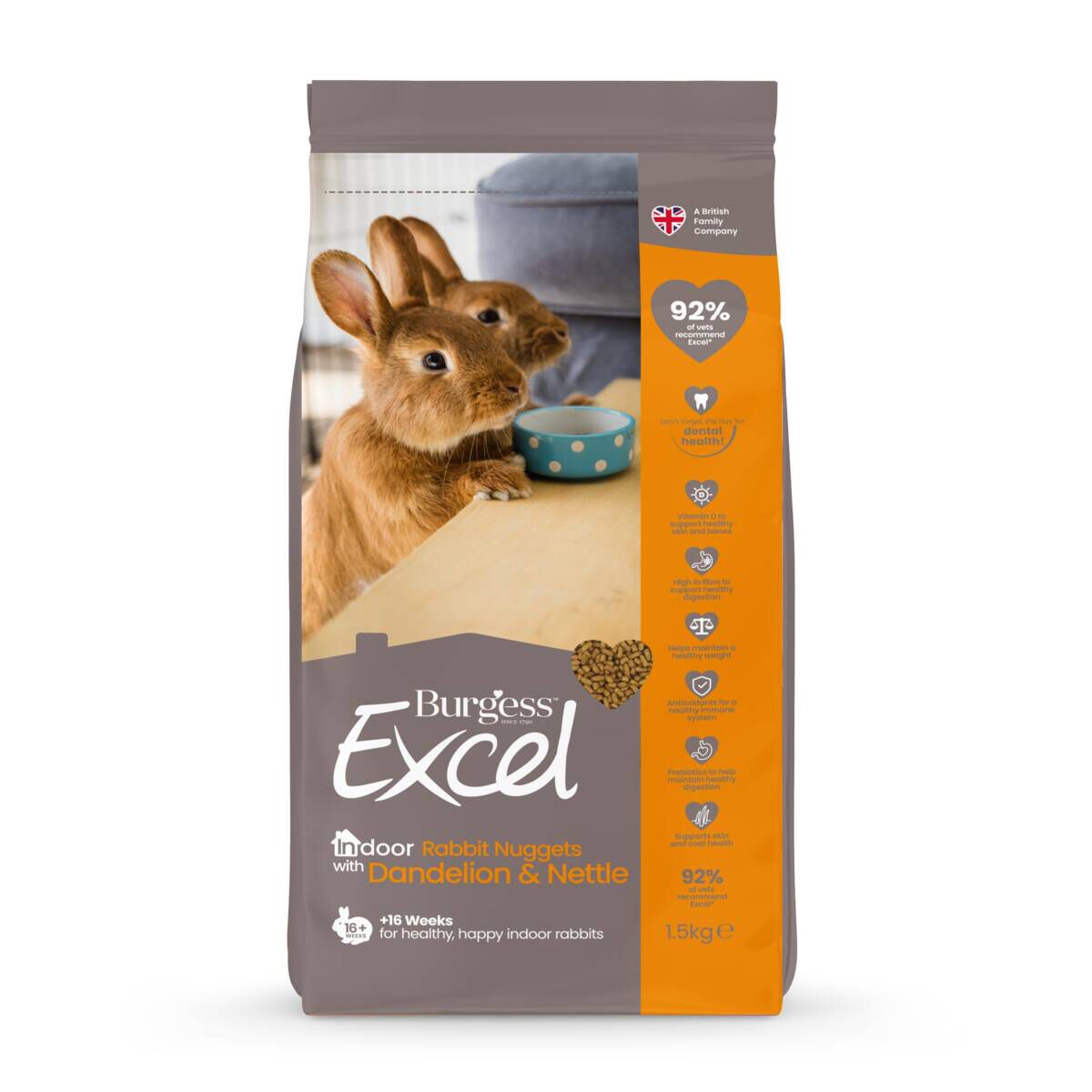 Burgess Excel Rabbit Indoor Kaninfoder 1,5 kg