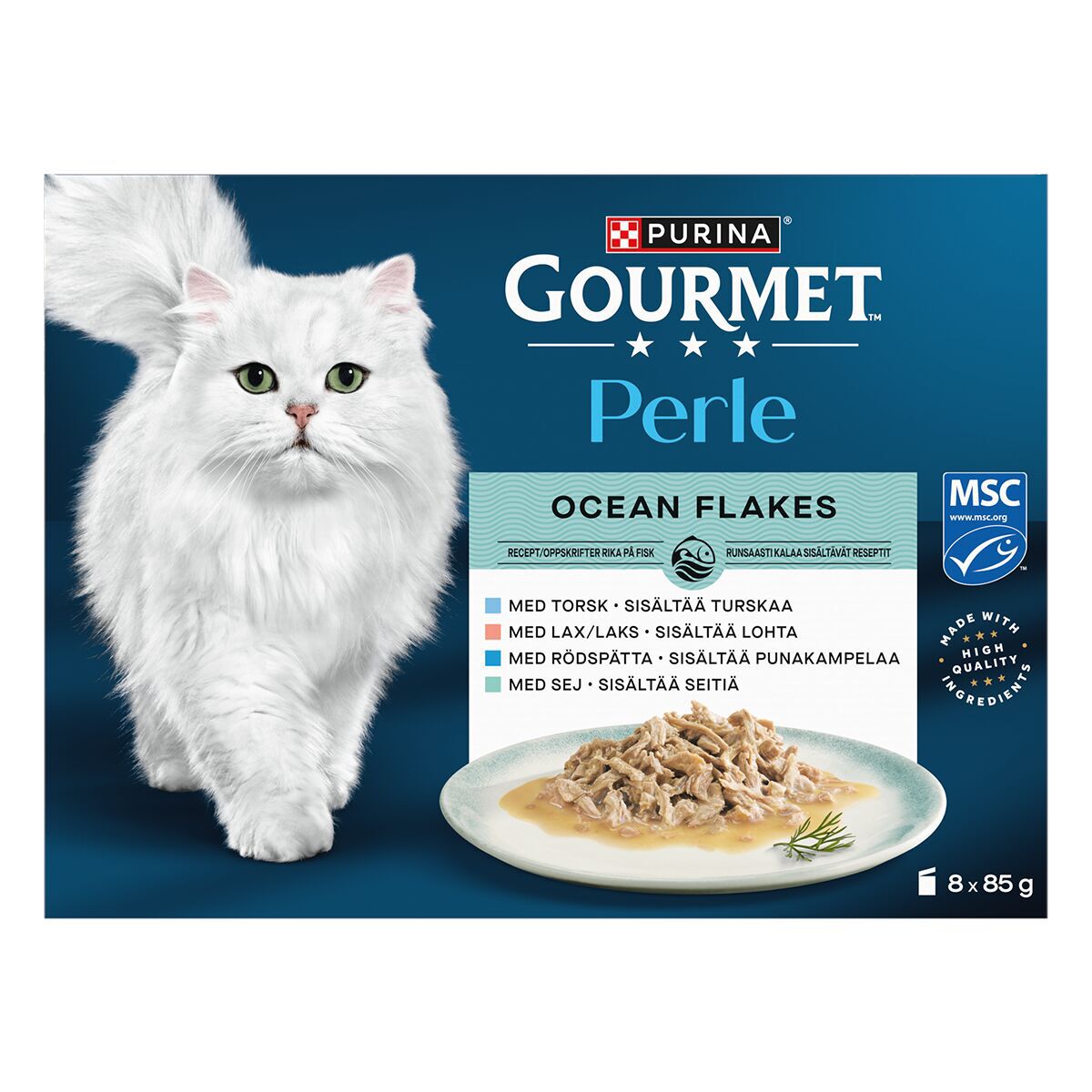 Gourmet Perle Cat Adult Ocean Flakes in Gravy Våtfoder till Katt 8x85 g