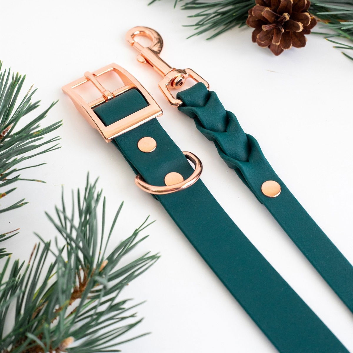 Tyylivoitto Braid leash, emerald