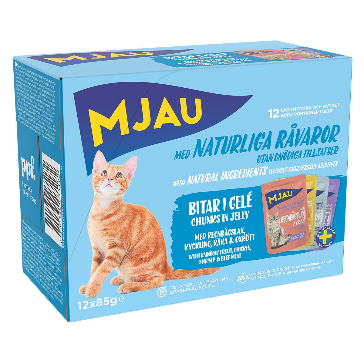 Mjau Multipack Kött- och Fisksmaker i Gelé