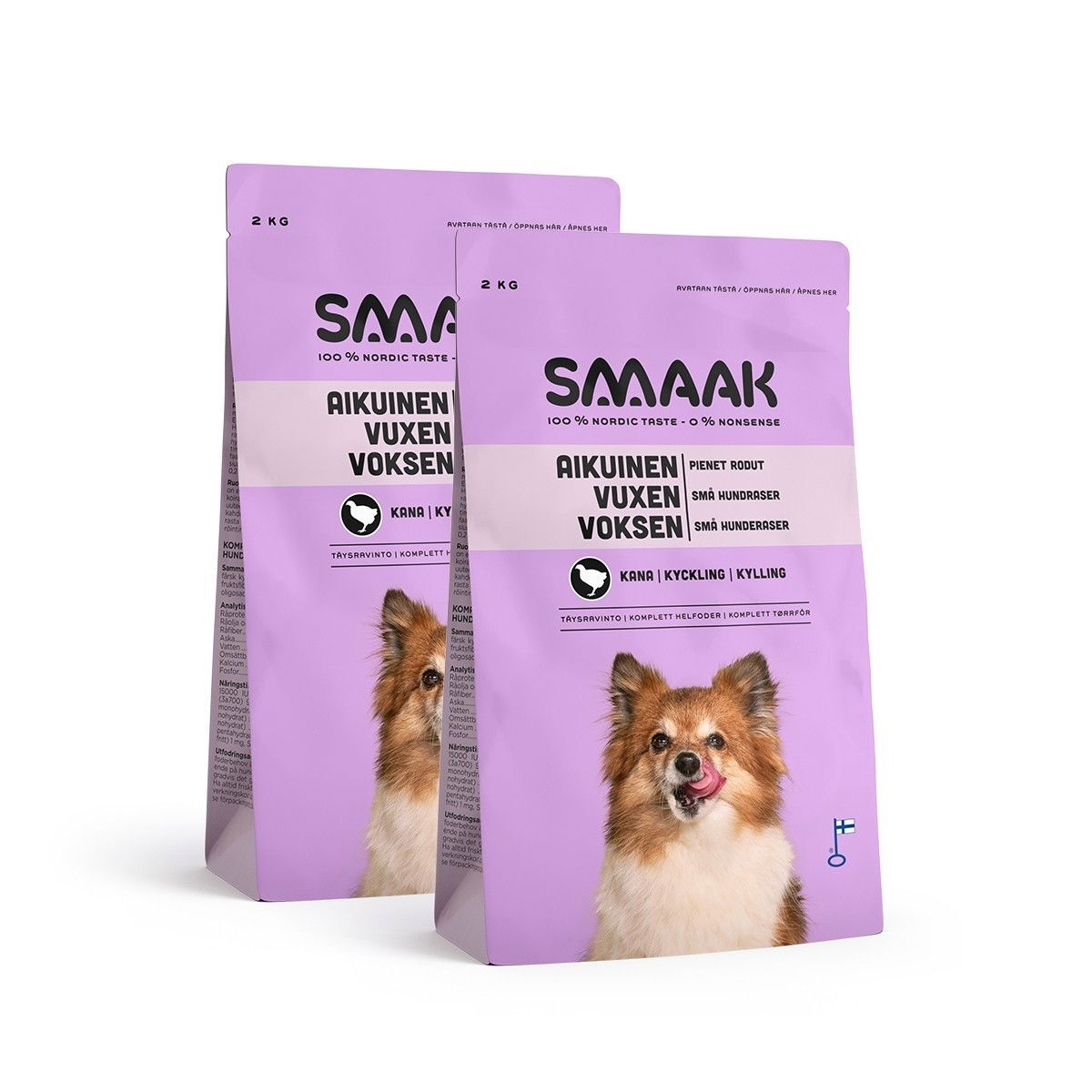 SMAAK Dog Adult Small Breed Kyckling 2 x 8 kg