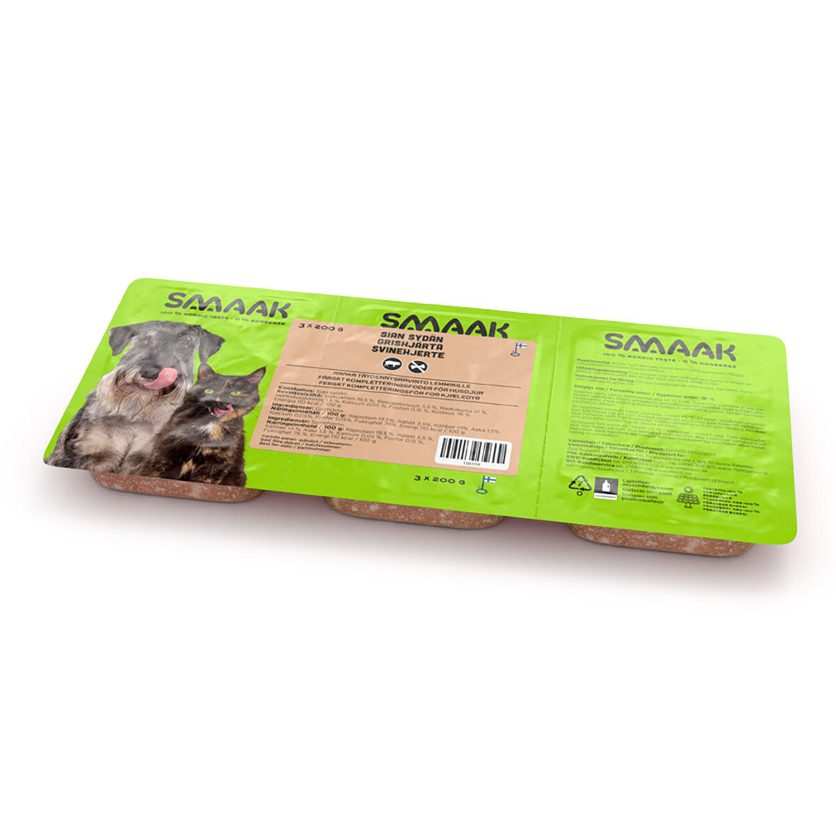 SMAAK Raw Complementary Pork Heart Minced Meat | Hund - Hundmat - Färskfoder & BARF till hund | DogStyle
