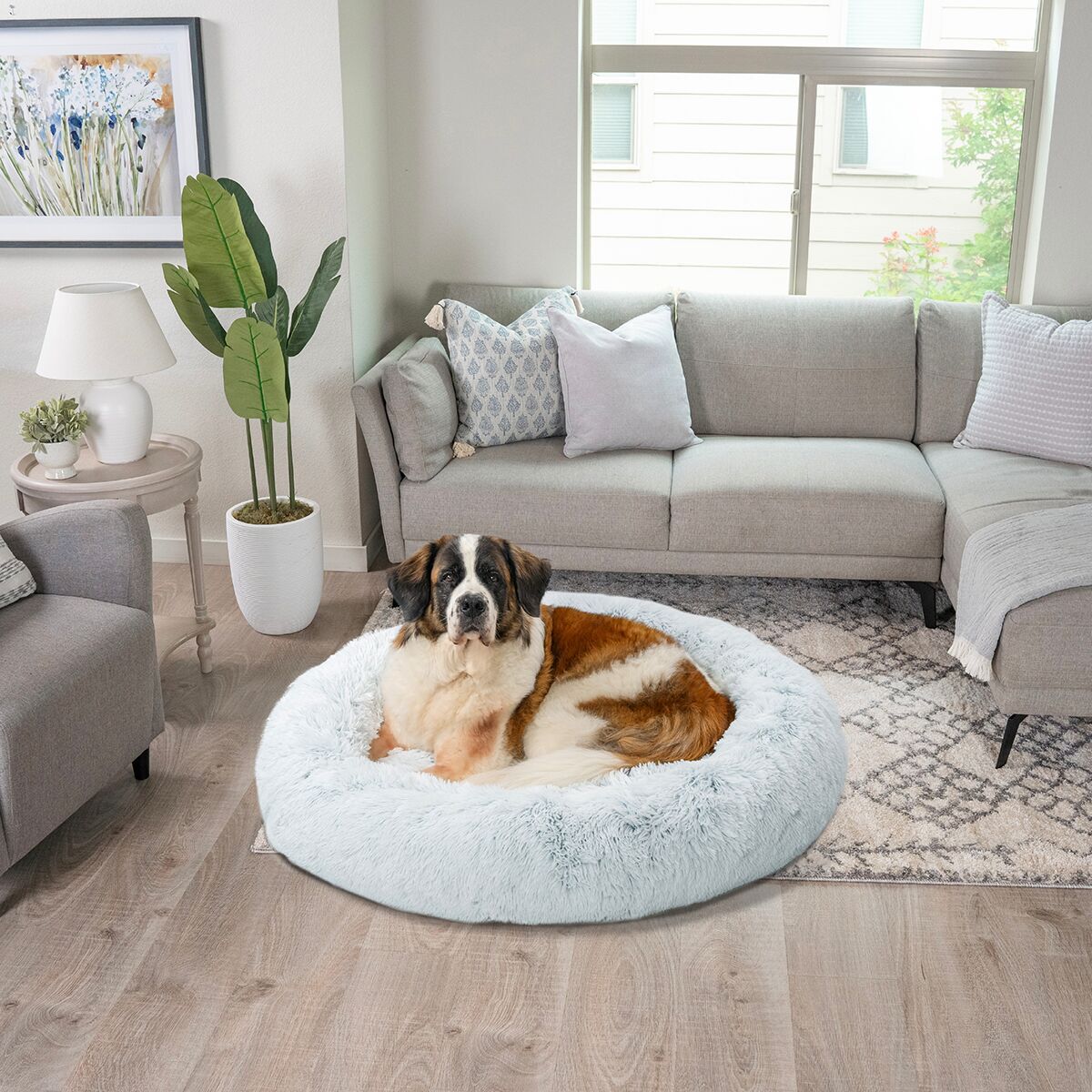 Best Friends by Sheri Donut bed shag, frost