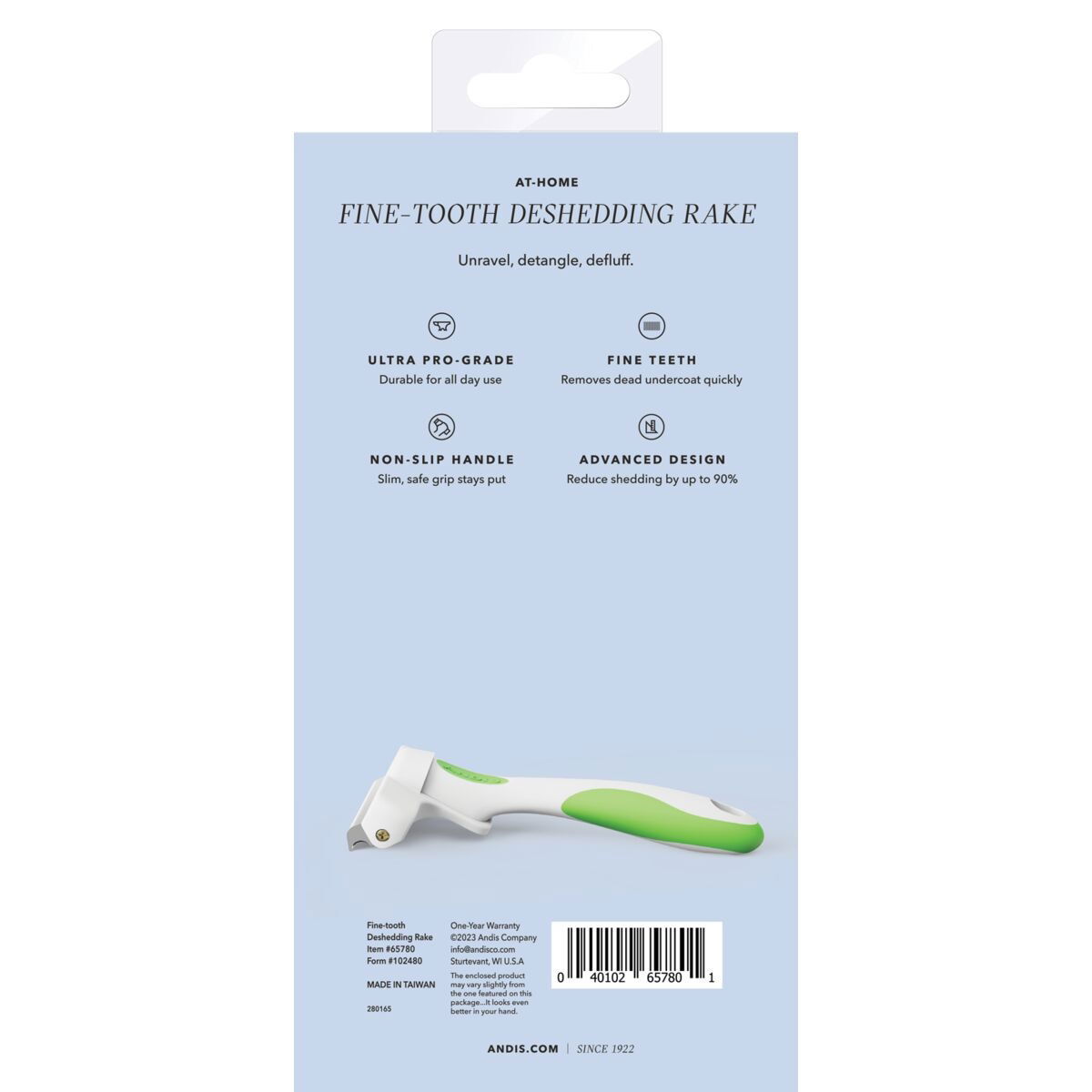 Andis deshedding rake fine-tooth