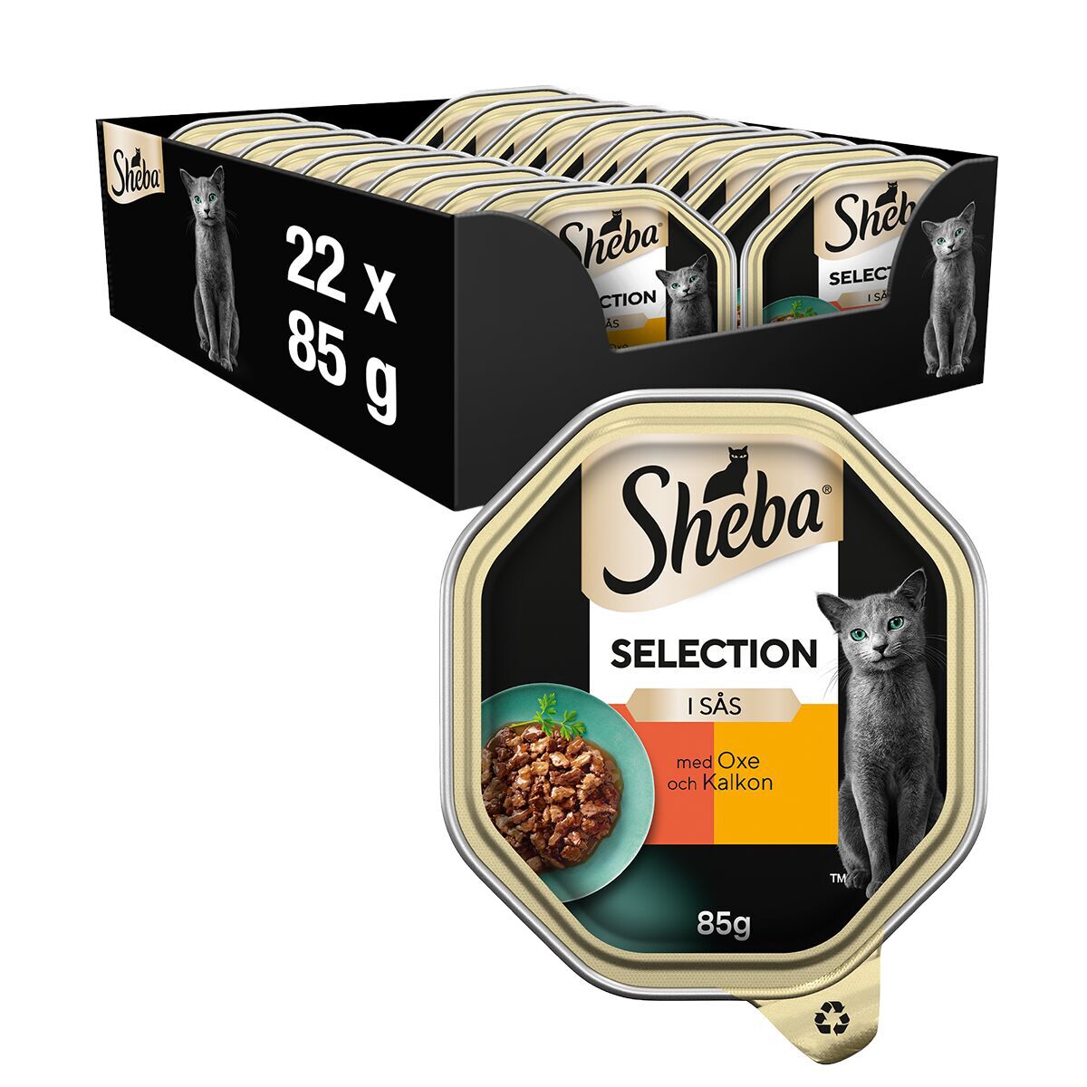 Sheba Selection Oxe & Kalkon 22x85 g