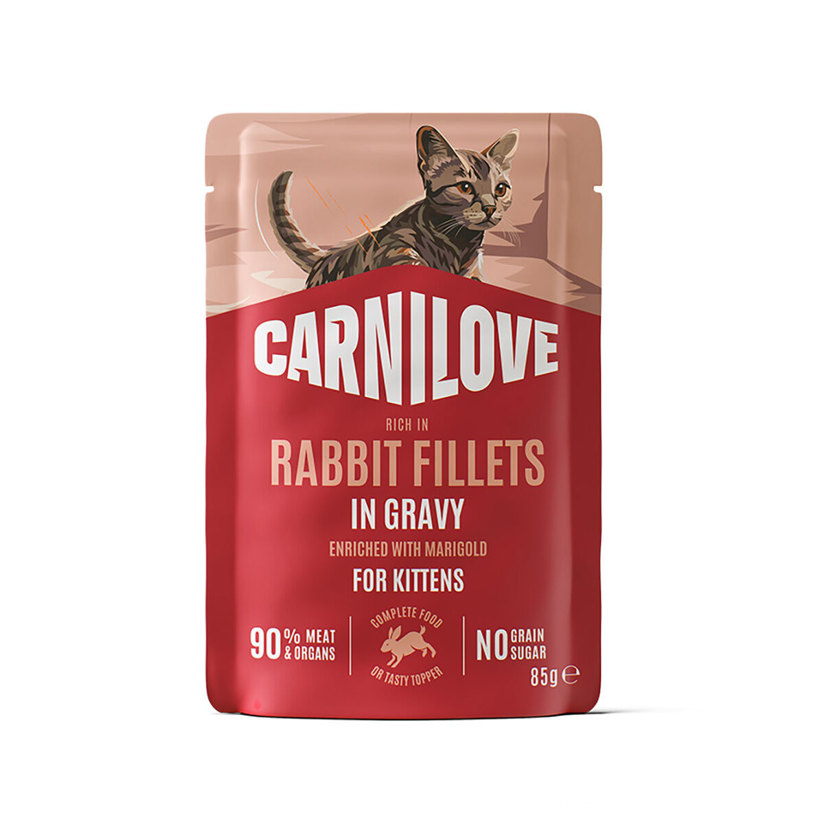 Carnilove Cat Pouch Gravy rich in Rabbit enriched with Marigold for Kittens - 85 g