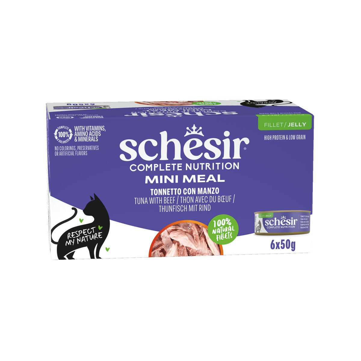 Schesir Cat Adult Beef Jelly 6x50 g