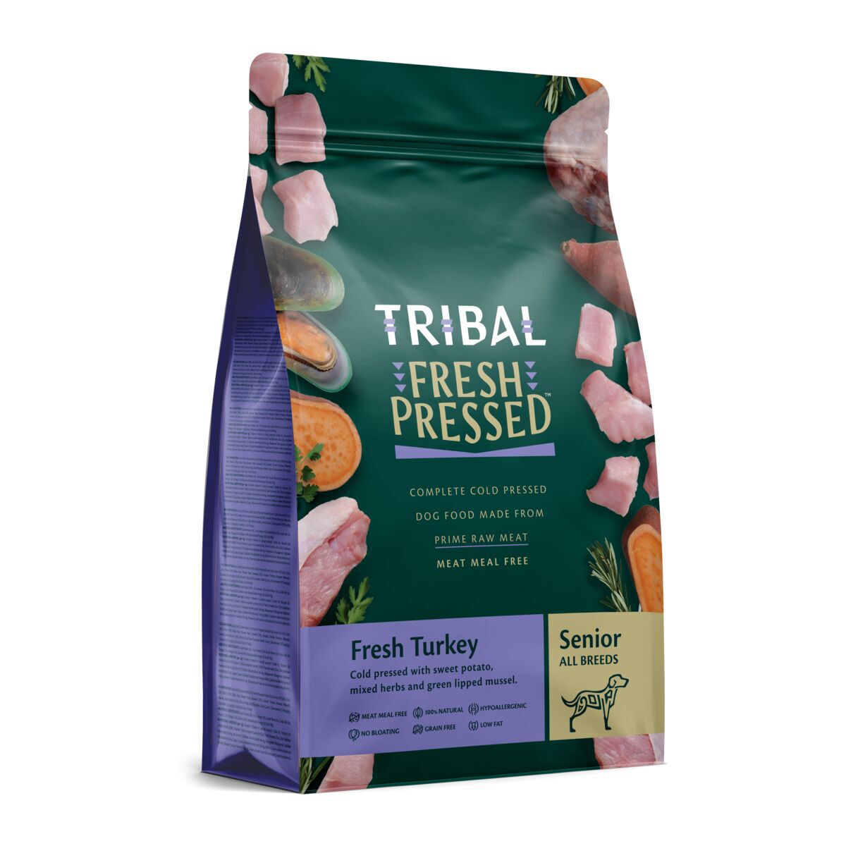 Tribal Fresh Pressed Dog Senior/Light Turkey Torrfoder till Hund 2,5 kg