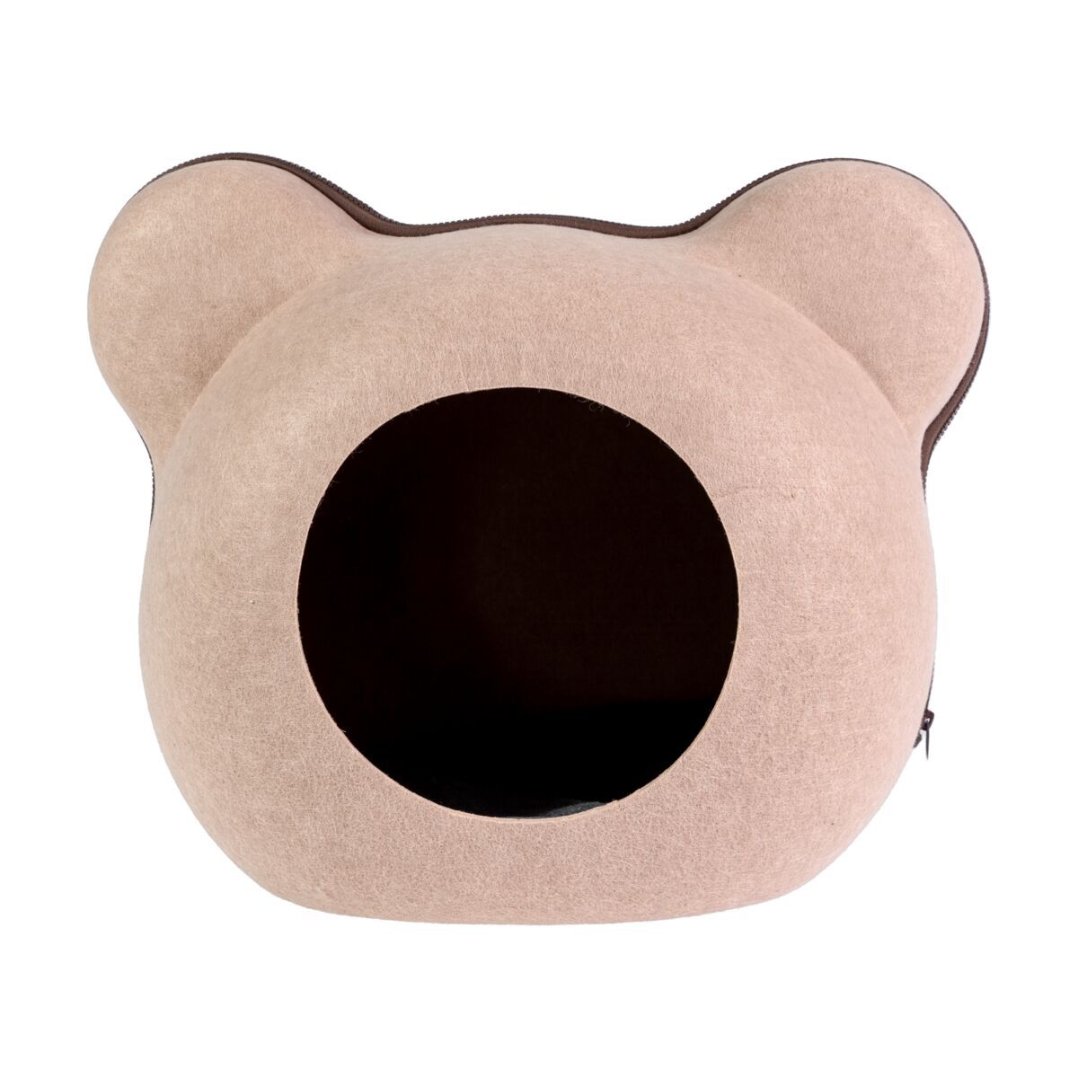 Little&Bigger Teddy Kattigloo i Filt Beige
