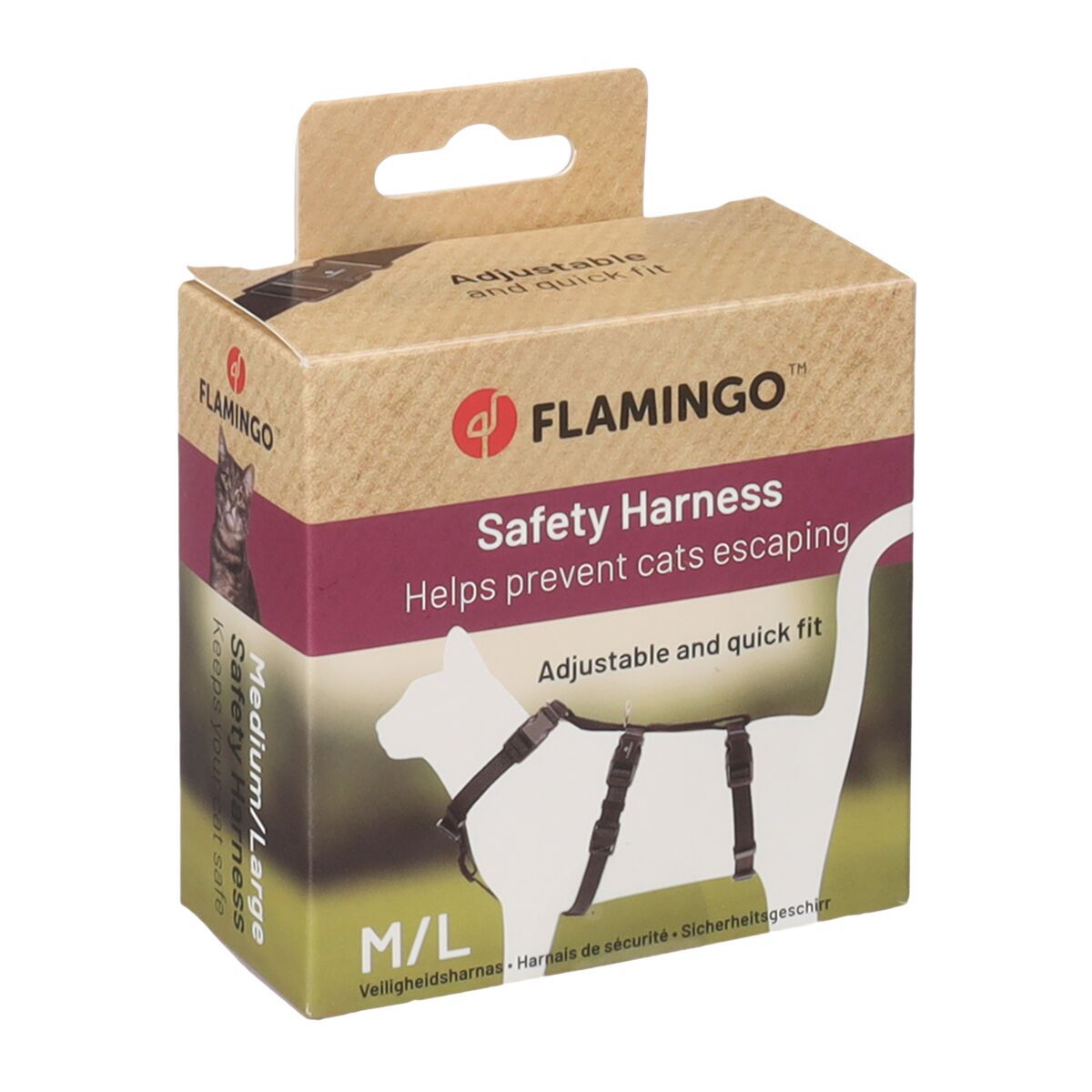 Flamingo Cat Safety harness Zera, Black