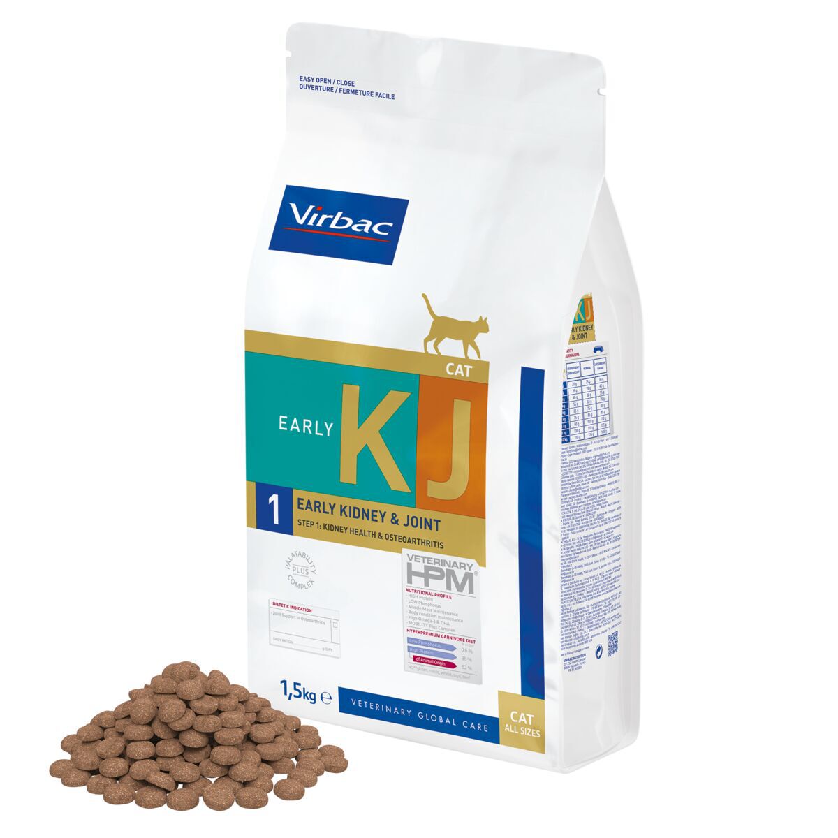 Virbac HPM Cat KJ1 Early Kidney & Joint Veterinärfoder till Katt