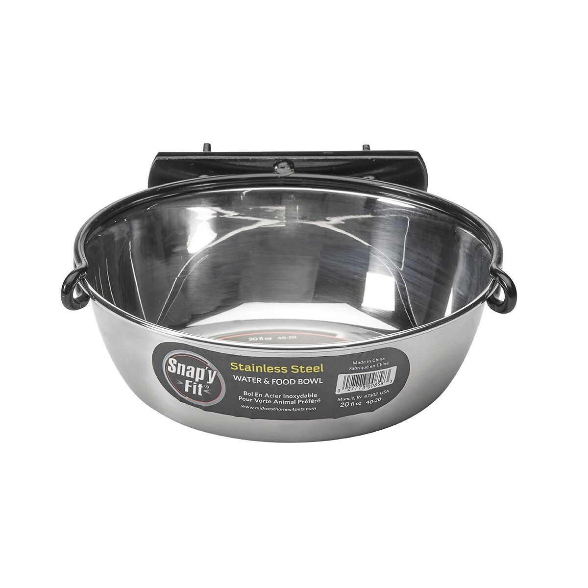 Midwest Snap'y Fit Rostfri Skål med Hållare