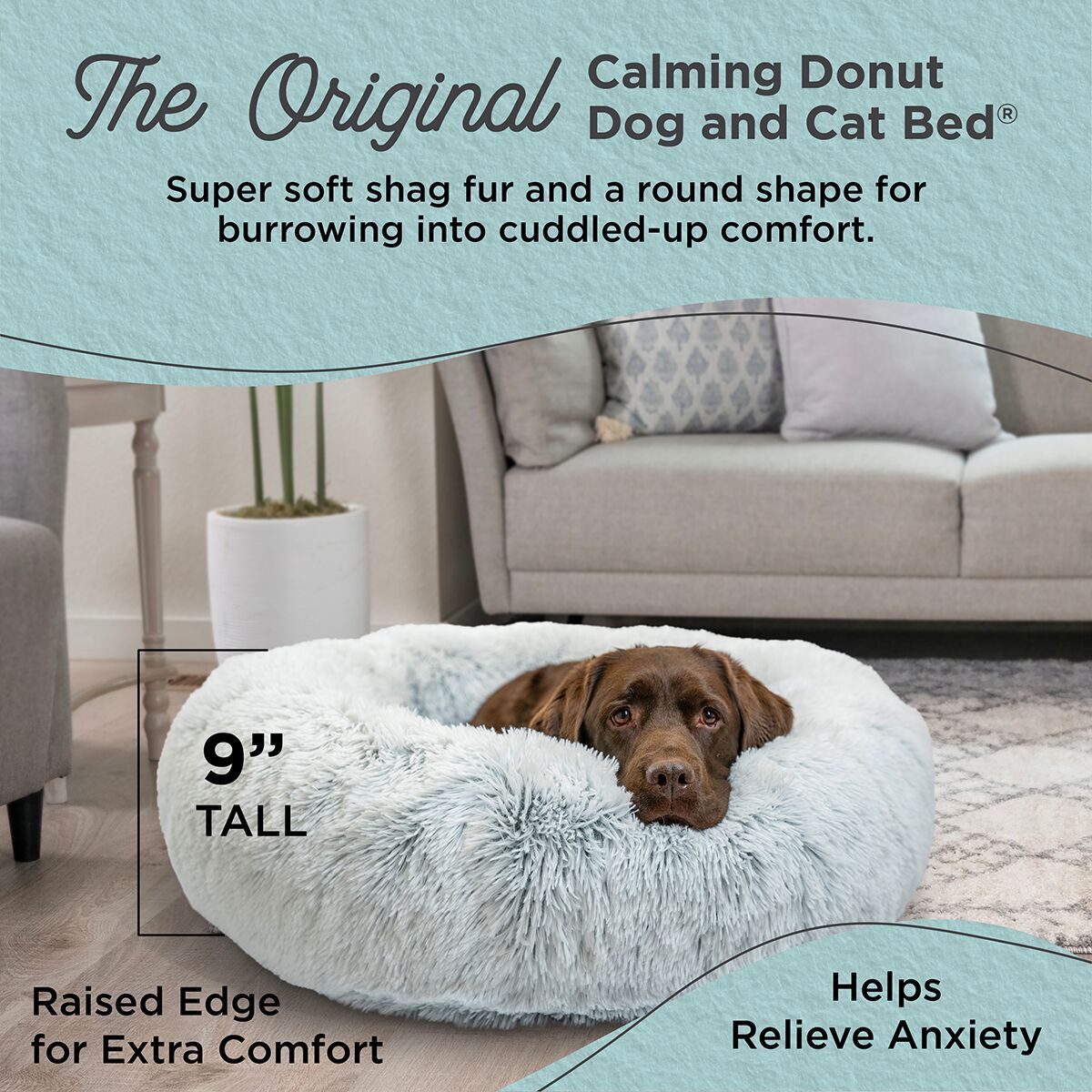 Best Friends by Sheri Donut bed shag, frost