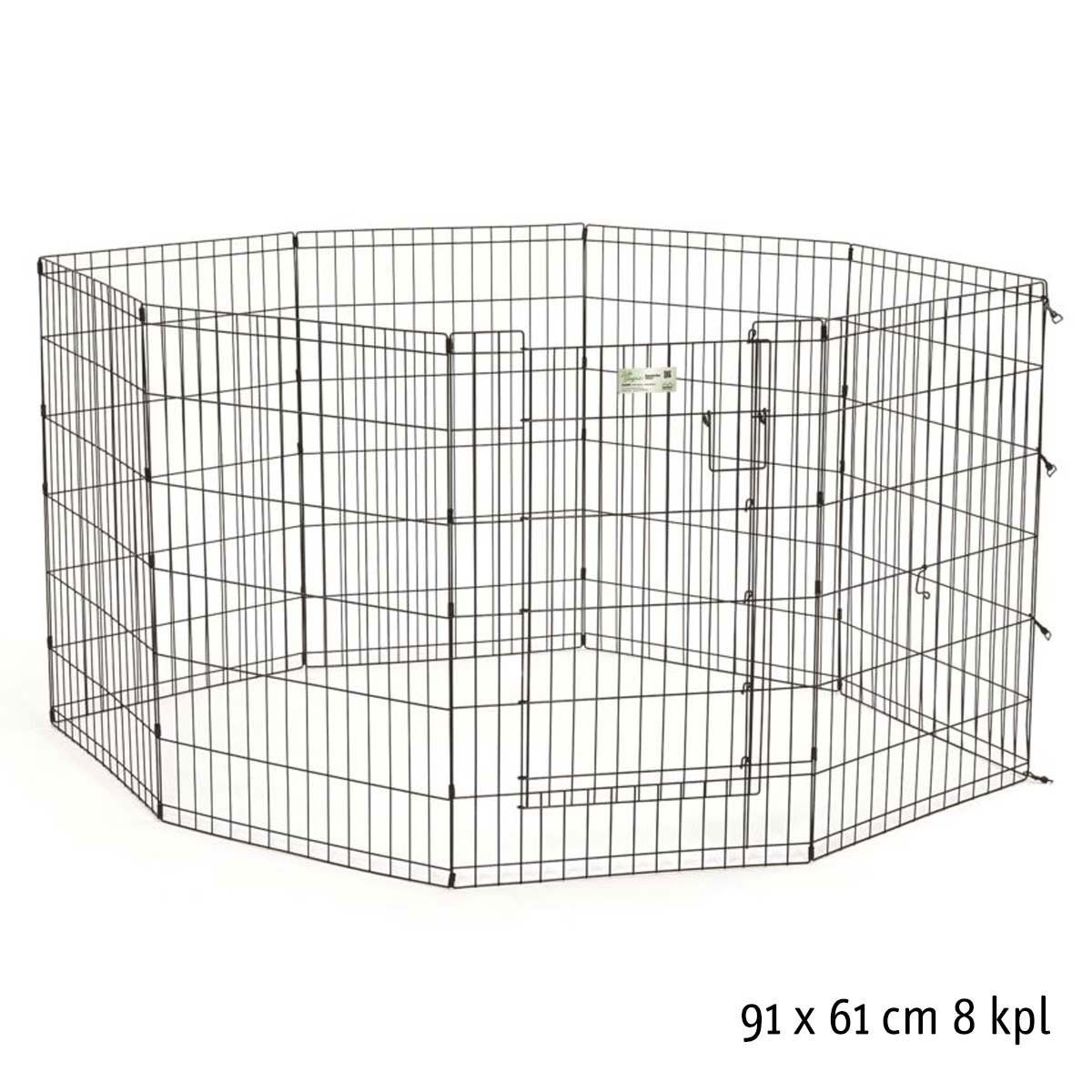 Midwest Valphage 8 paneler Svart | Hund - Valp - Valphagar | DogStyle