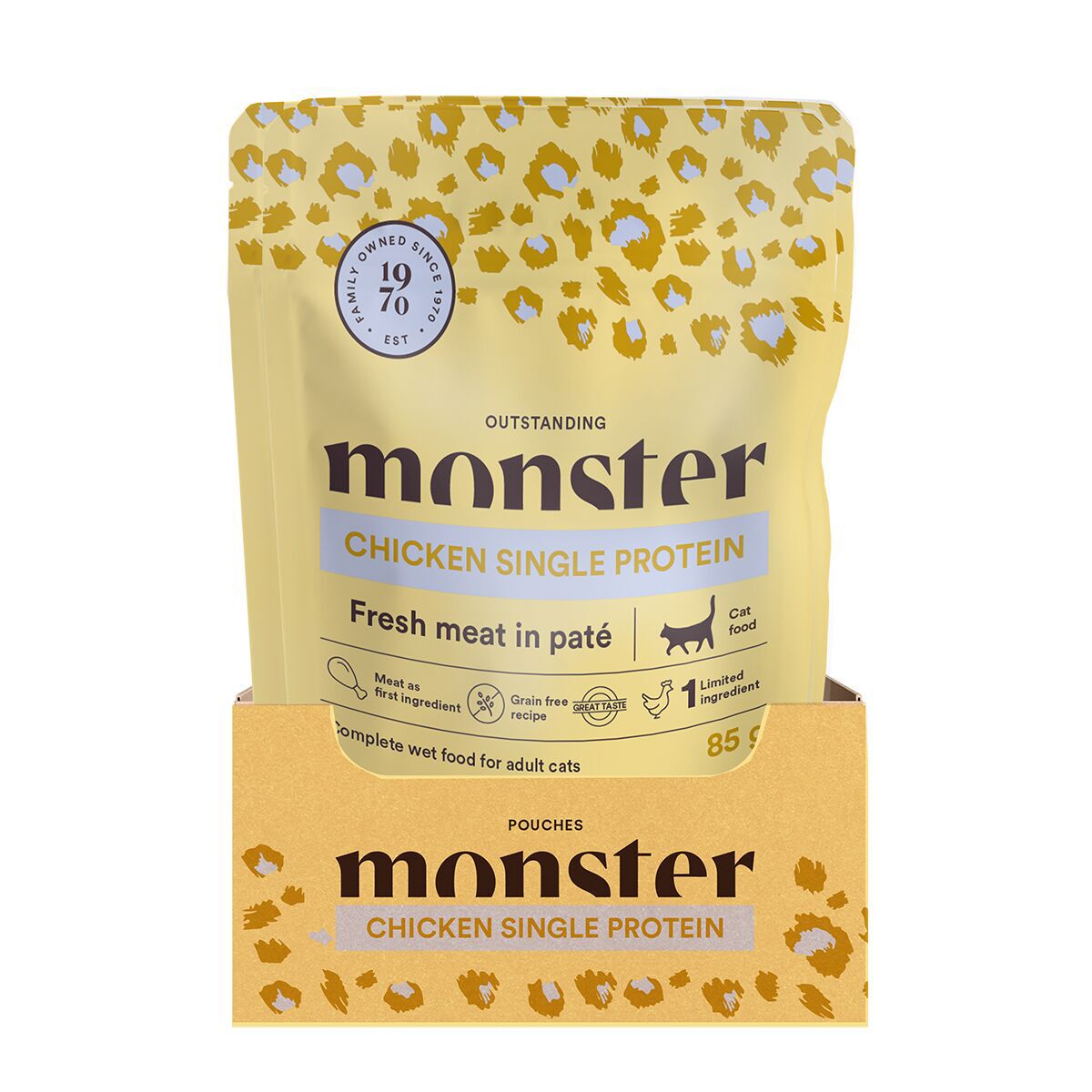 Monster Cat Pouches Adult Chicken V&aring;tfoder till Katt 16 x 85 g