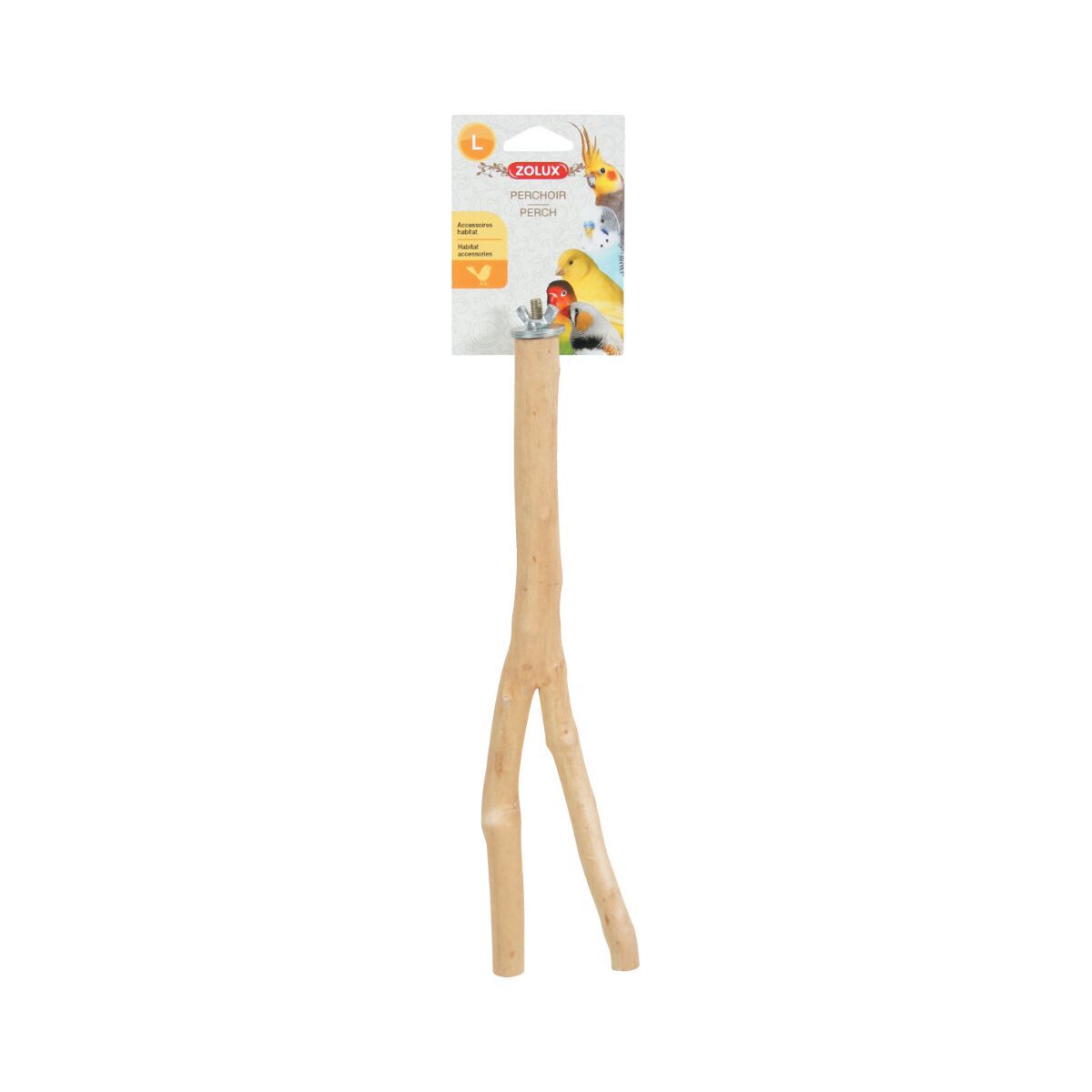 Zolux Naturlig Gren Sittpinne till Fågel L 31 cm