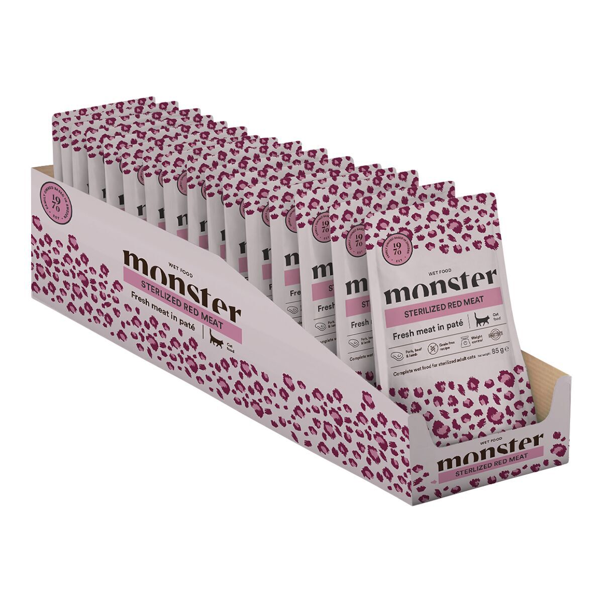 Monster Cat Adult Sterilized Red Meat Paté Våtfoder till Katt