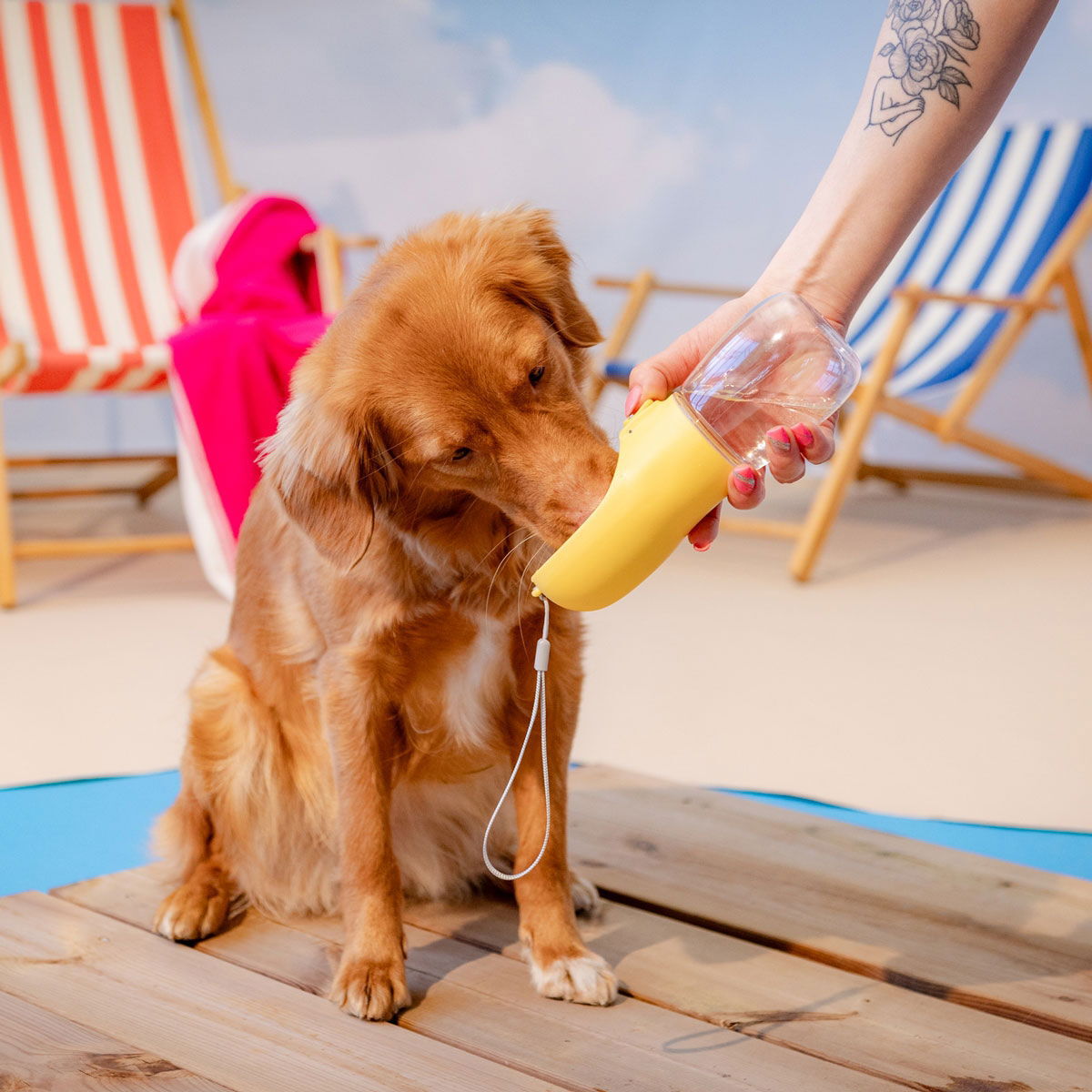 Little&Bigger Voyage bottle with scoop lemon yellow 300 ml