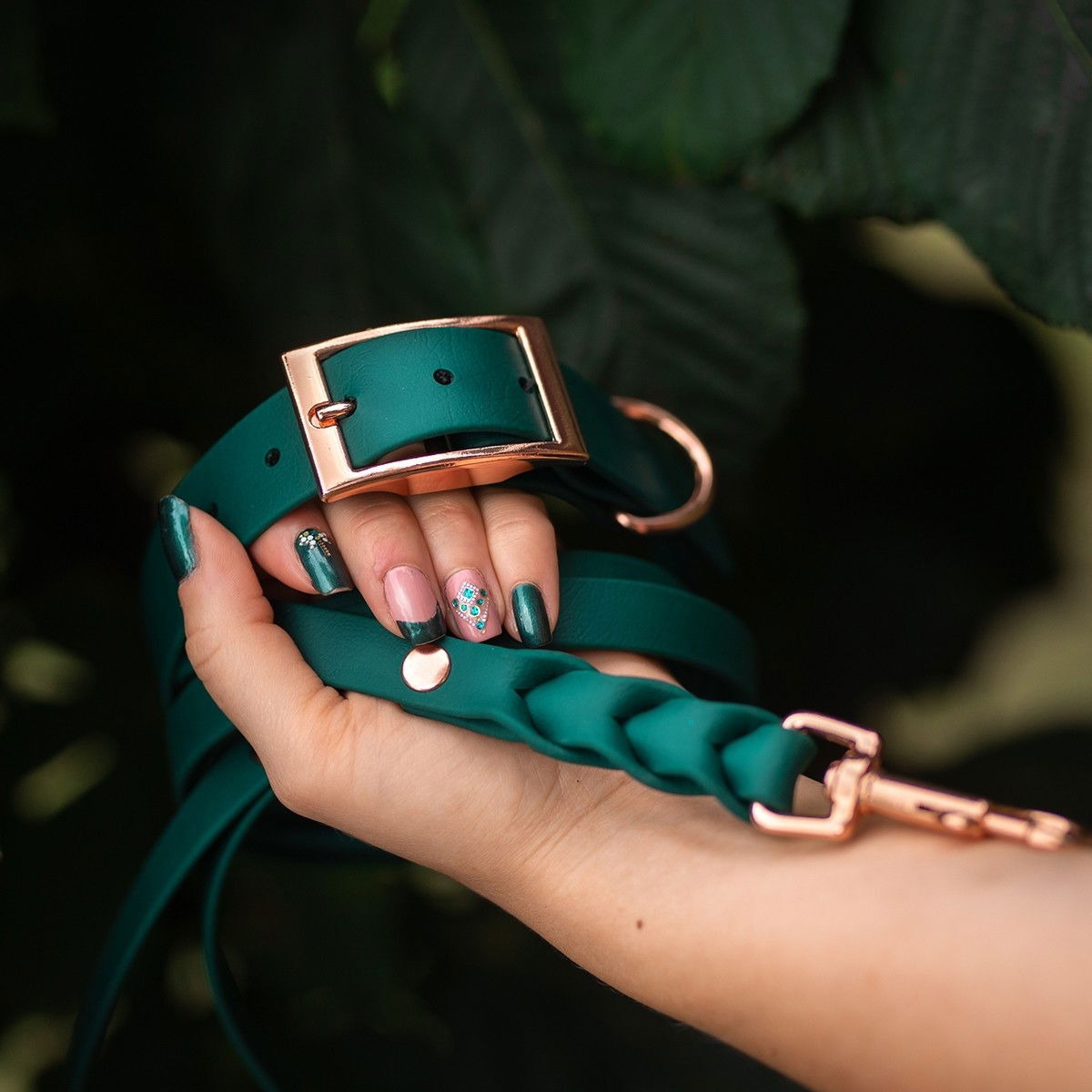 Tyylivoitto Braid leash, emerald