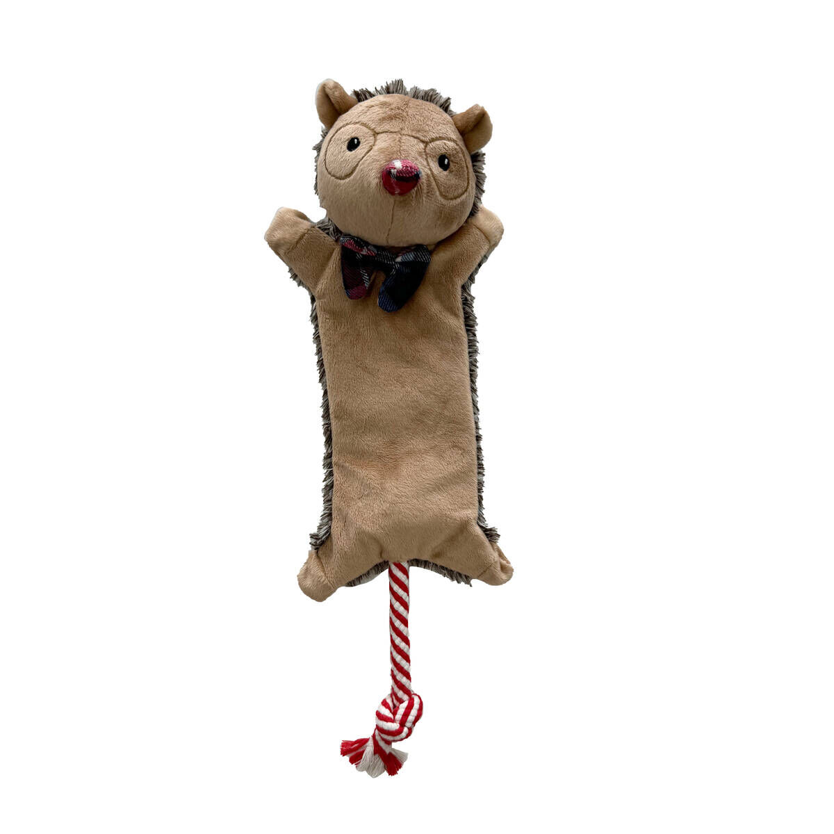 Bark-A-Boo North Pole Letters Platt Igelkott med Rep Prasslande Hundleksak 40 cm