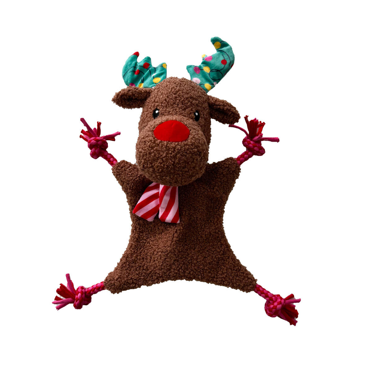 Bark-A-Boo Christmas Whishes Platt Ren med Rep Prasslande Hundleksak 38 cm
