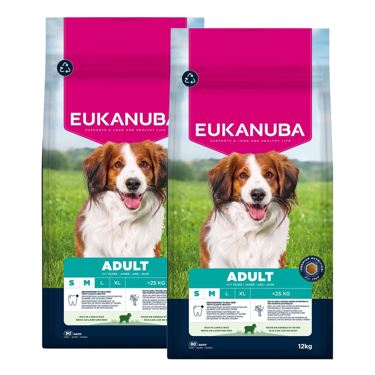 Eukanuba Adult Small & Medium Breed Lamb&Rice 2 x 12kg