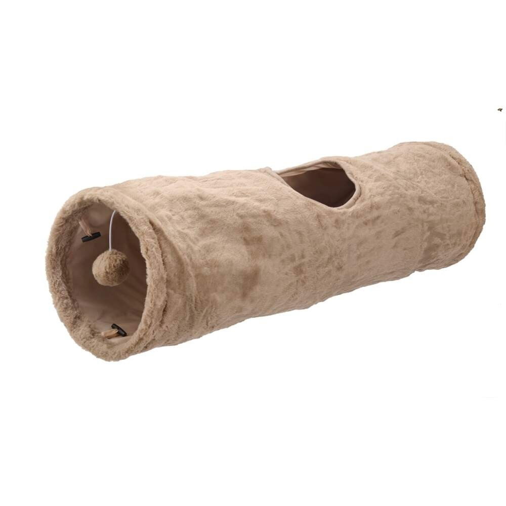 Little&Bigger Cosy-Xmas furry crinkly tunnel light brown 90cm