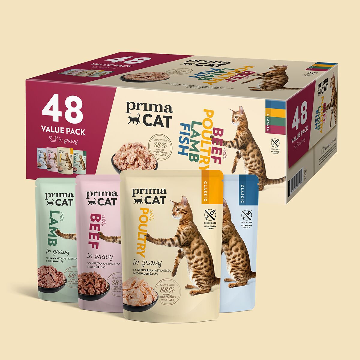 PrimaCat Classic valuepack 48x85g