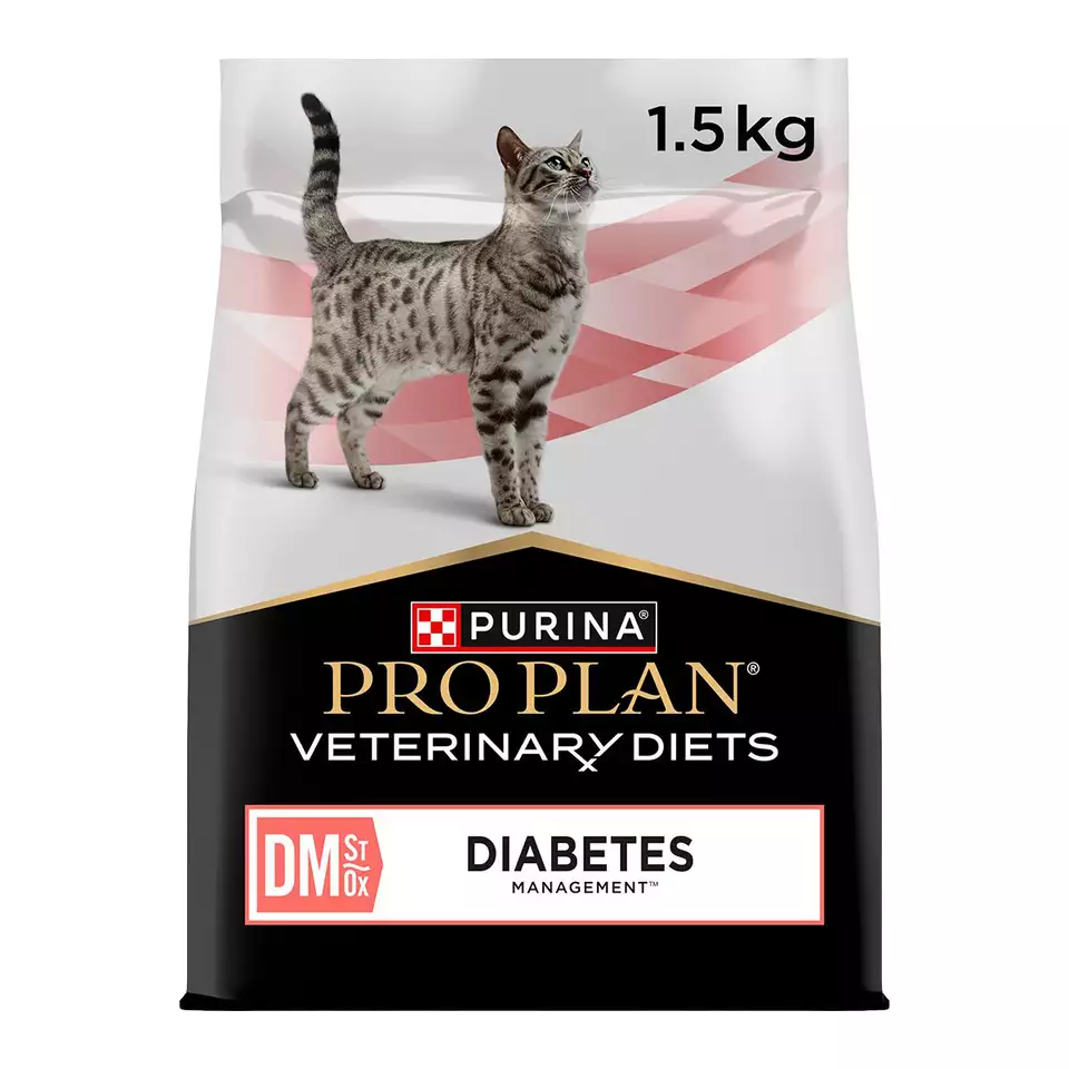 Purina Pro Plan Veterinary Diets Feline Adult DM ST/OX Diabetes Management 1,5kg