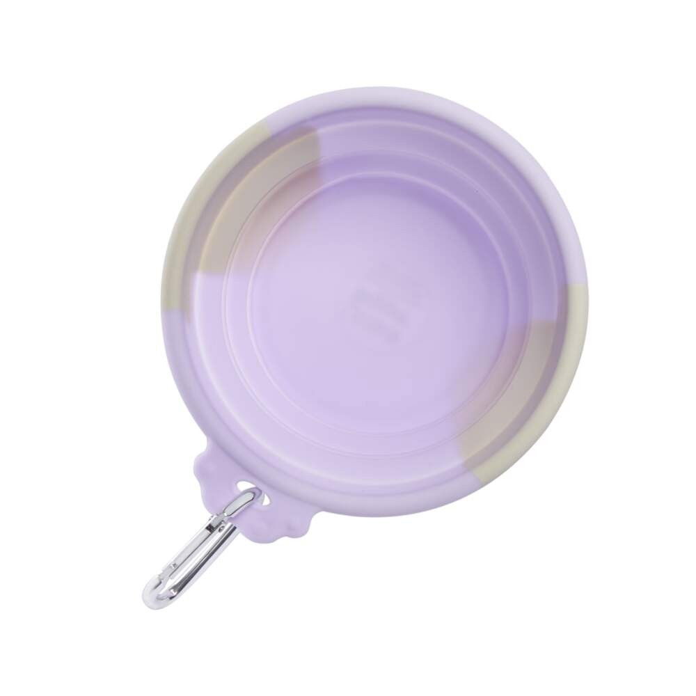 Little&Bigger Voyage collapsible silicone travel bowl lilac-beige M