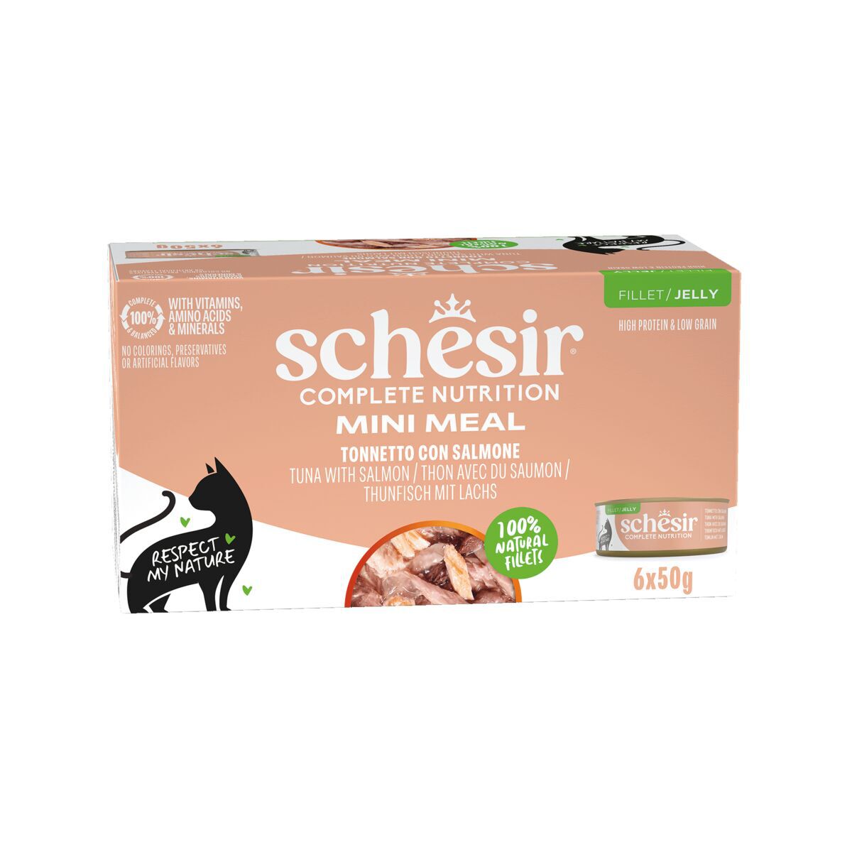 Schesir Blue Deluxe Tuna With Salmon Wholefood/Jelly Multipack