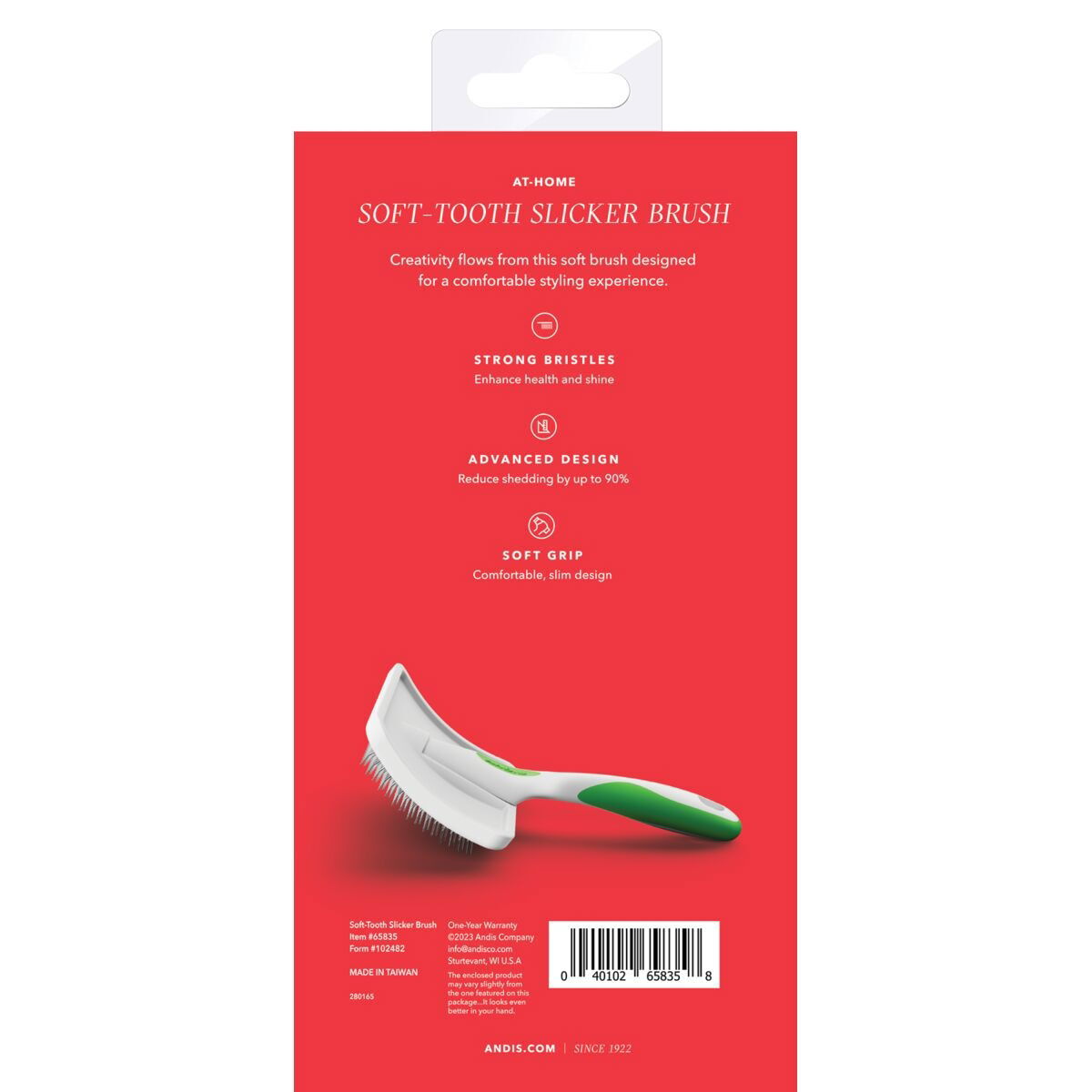 Andis soft-tooth slicker brush