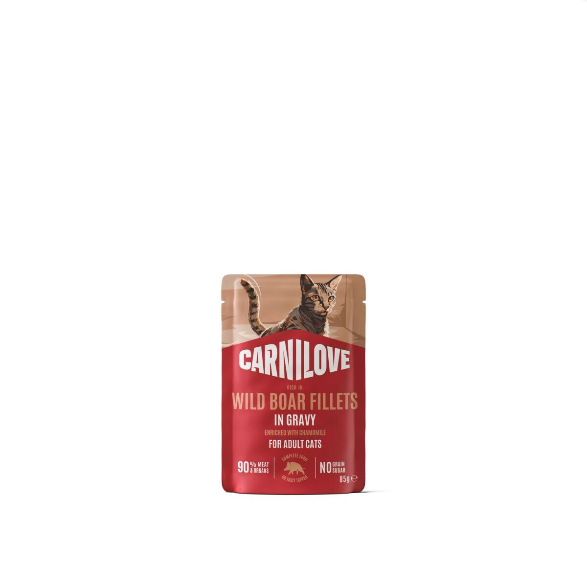 CARNILOVE cat POUCH gravy rich in wild boar enriched with chamomile