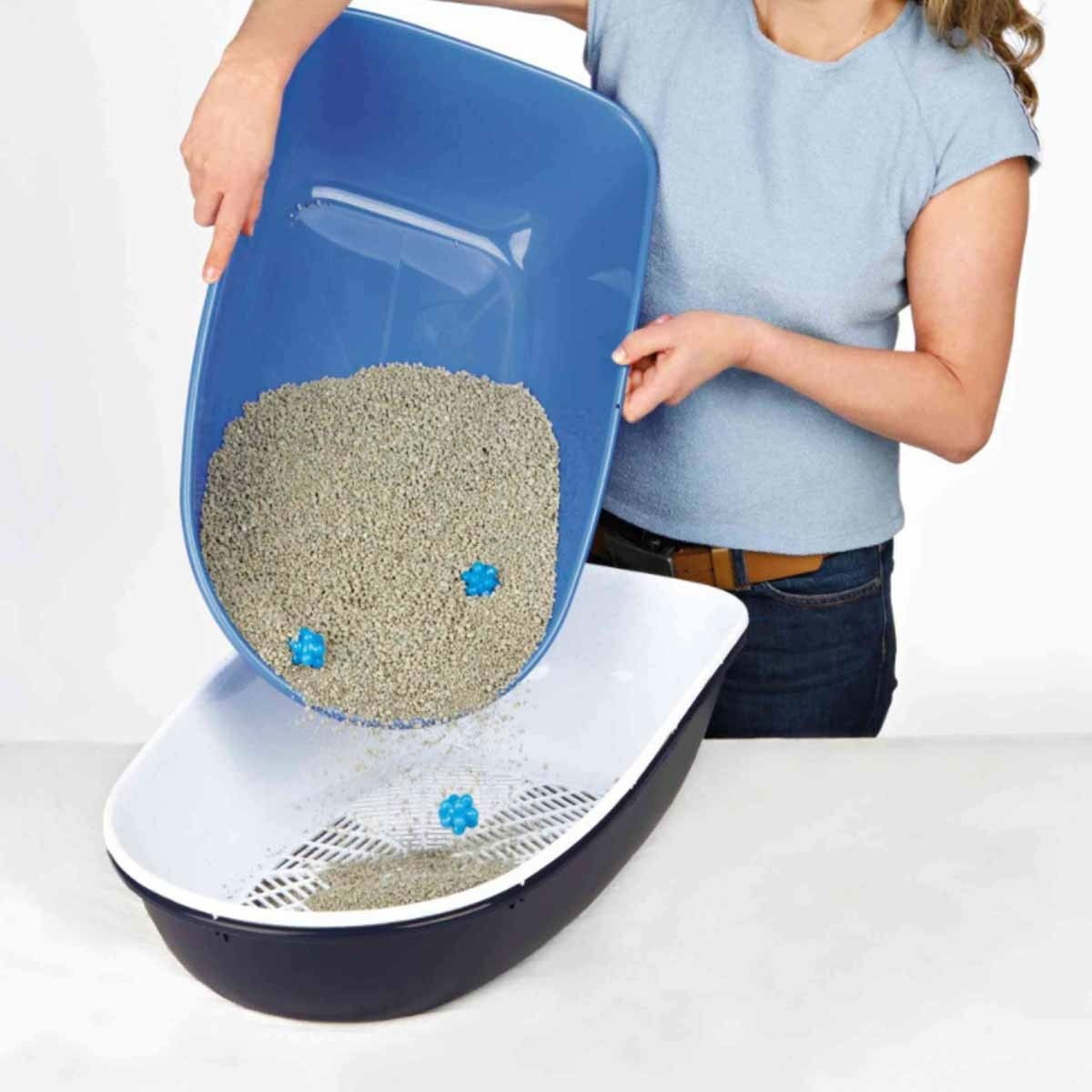 Kattlåda Berto m silbotten och kant  39 × h22 × 59 cm, mörkgrå/pastell