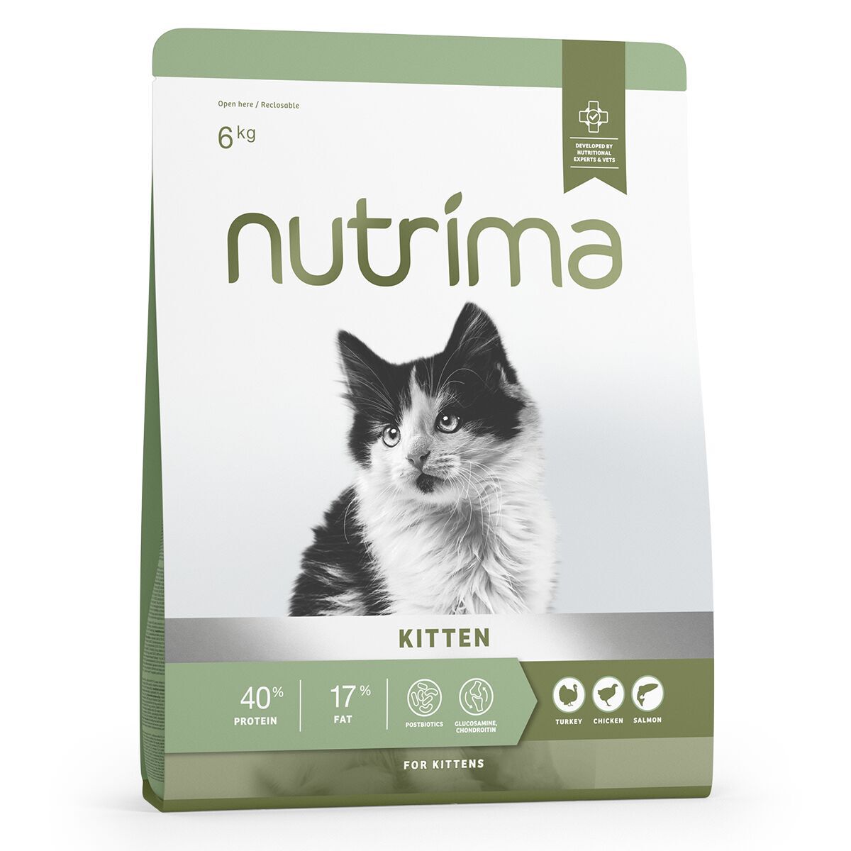 Nutrima Kitten Turkey, Chicken & Salmon Torrfoder till Kattunge