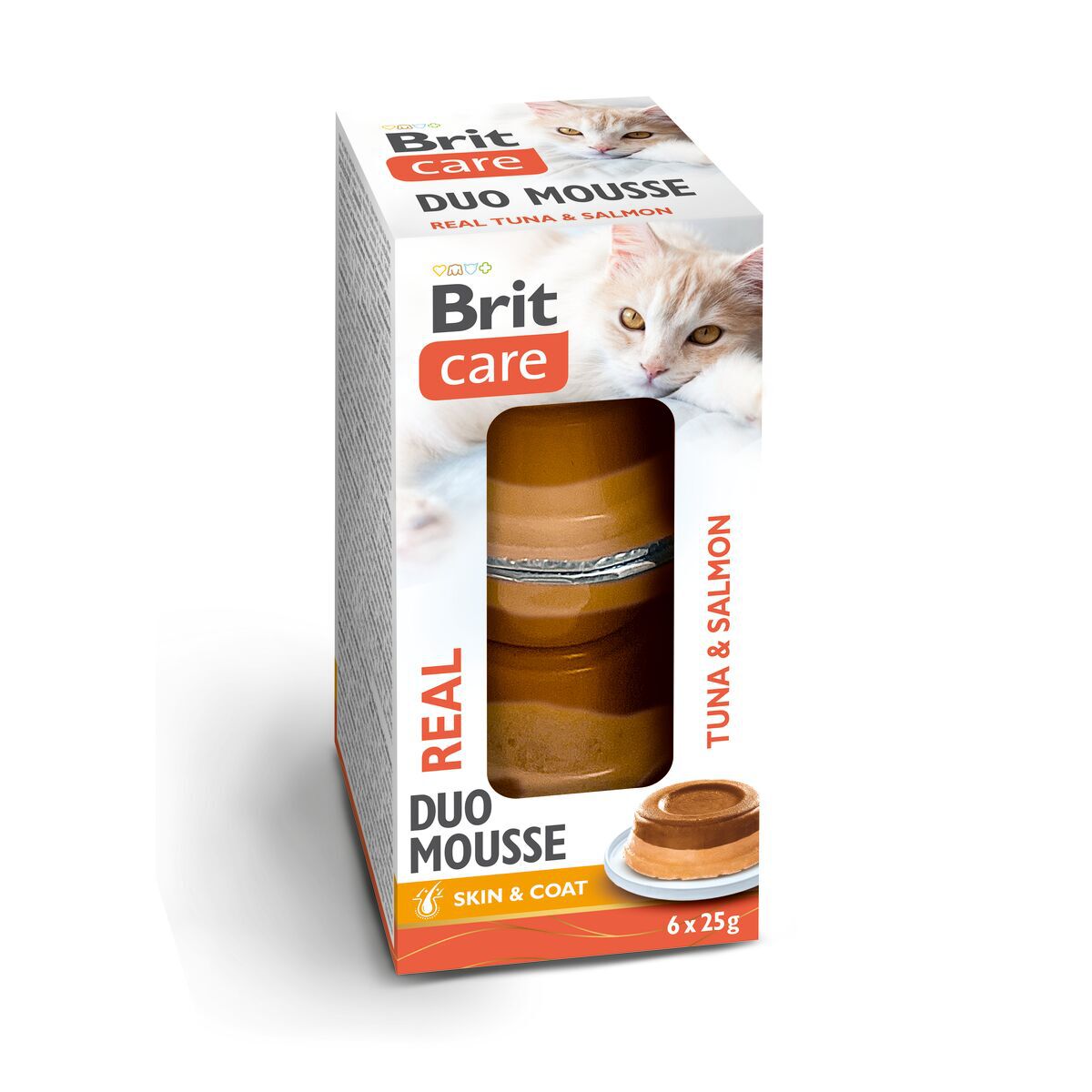 Brit Care Cat Double Layer Mousse Real Tuna & Salmon Våtfoder till Katt 6x25 g