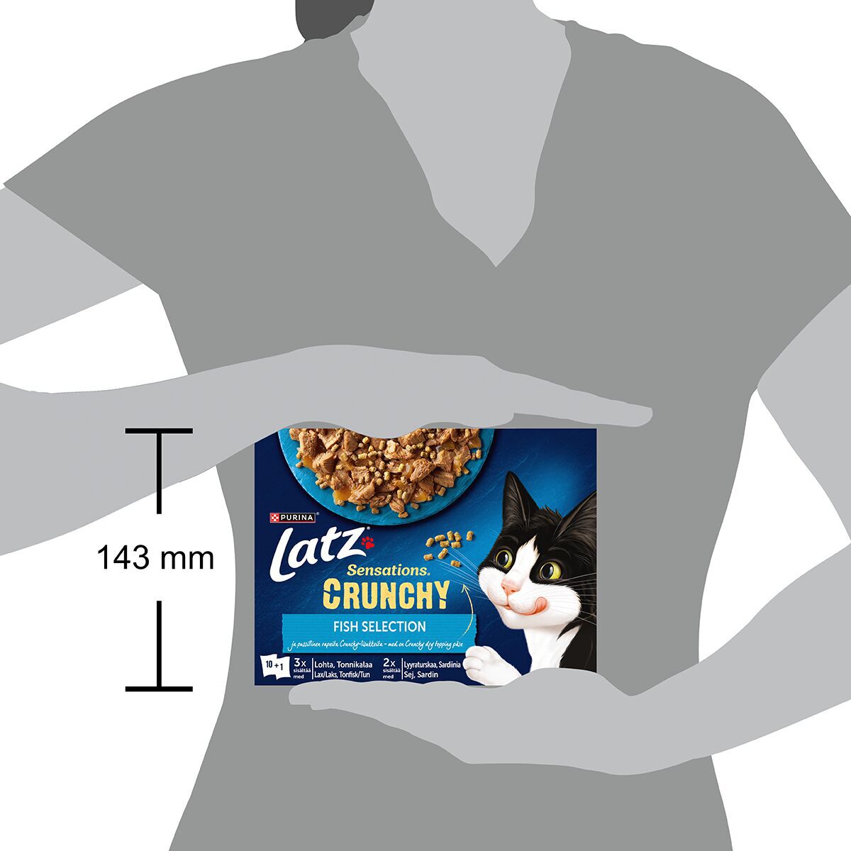 Latz Sensations Crunchy 10x85g+40g Fish jelly