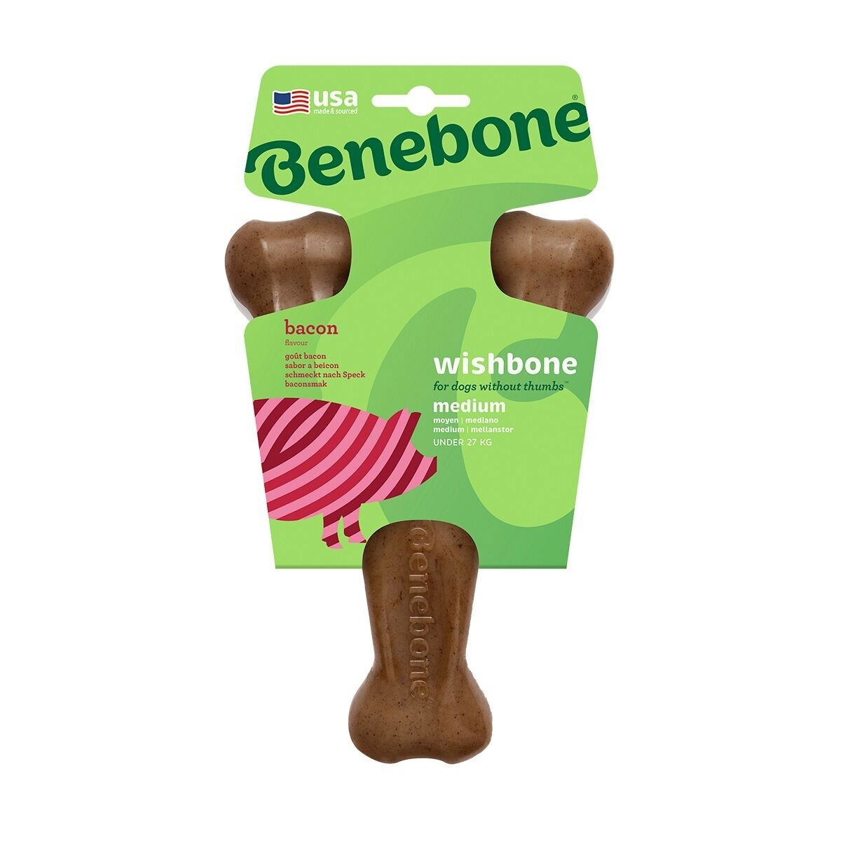 Benebone Wishbone Hundben i Nylon med Baconsmak