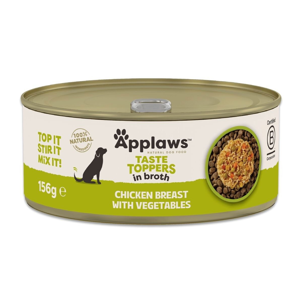 Applaws Taste Toppers chicken breast with pumpkin, carrots & peas in broth tin