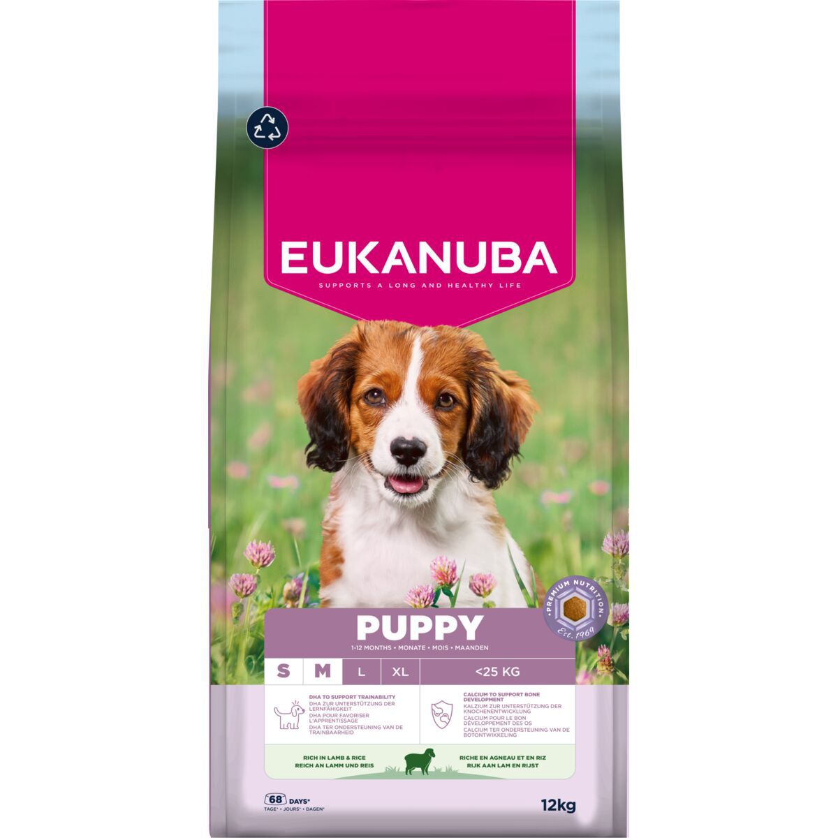 Eukanuba Puppy Small & Medium Breed Lamb & Rice Torrfoder till Valp
