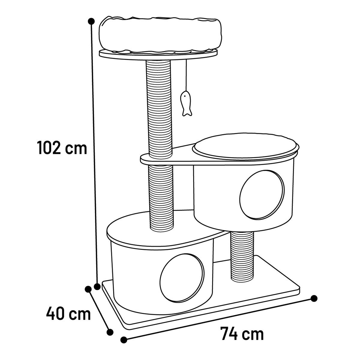 Flamingo Scratching tree Kanzo Grey & Beige