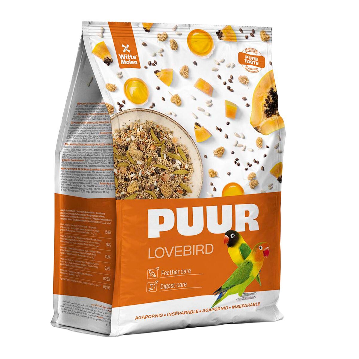 PUUR Lovebird Fågelmat till Dvärgpapegoja 750g