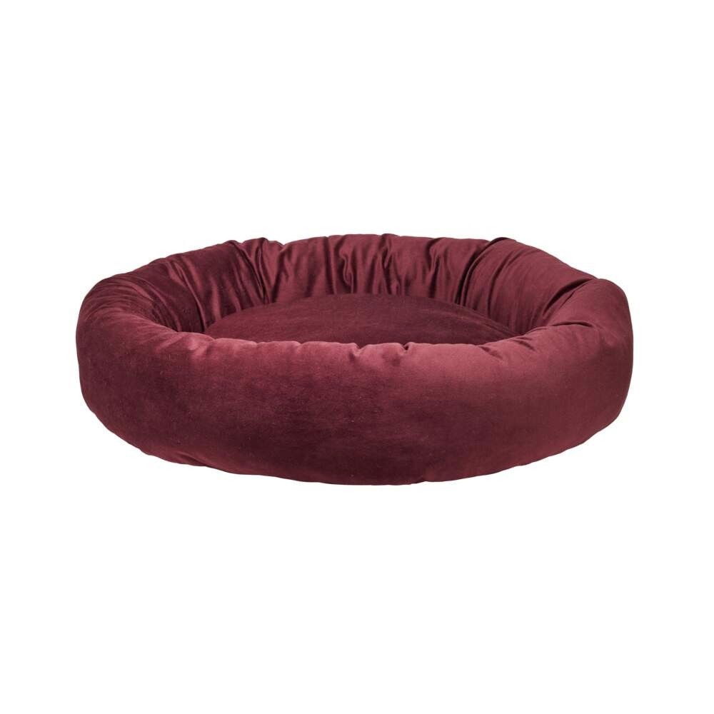 Little&Bigger Sleepy velvet donut bed burgundy