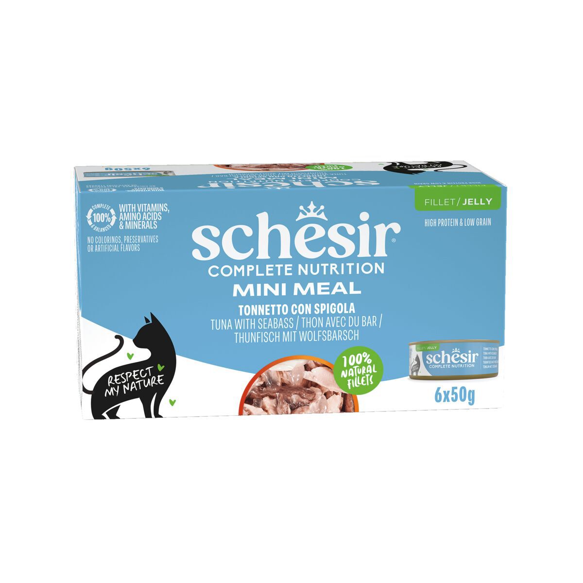 Schesir C&B Tuna with Sea Bass in Jelly Multipack 6X50 g
