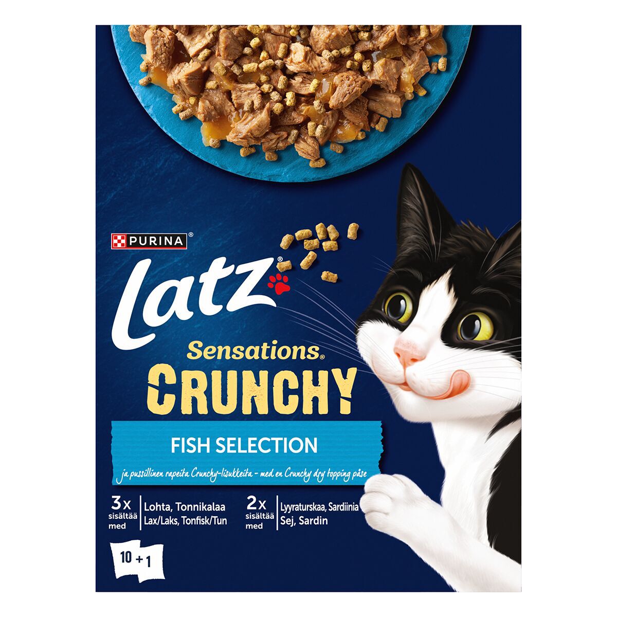 Latz Sensations Crunchy 10x85g+40g Fish jelly