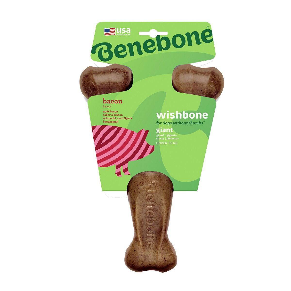 Benebone Wishbone Hundben i Nylon med Baconsmak