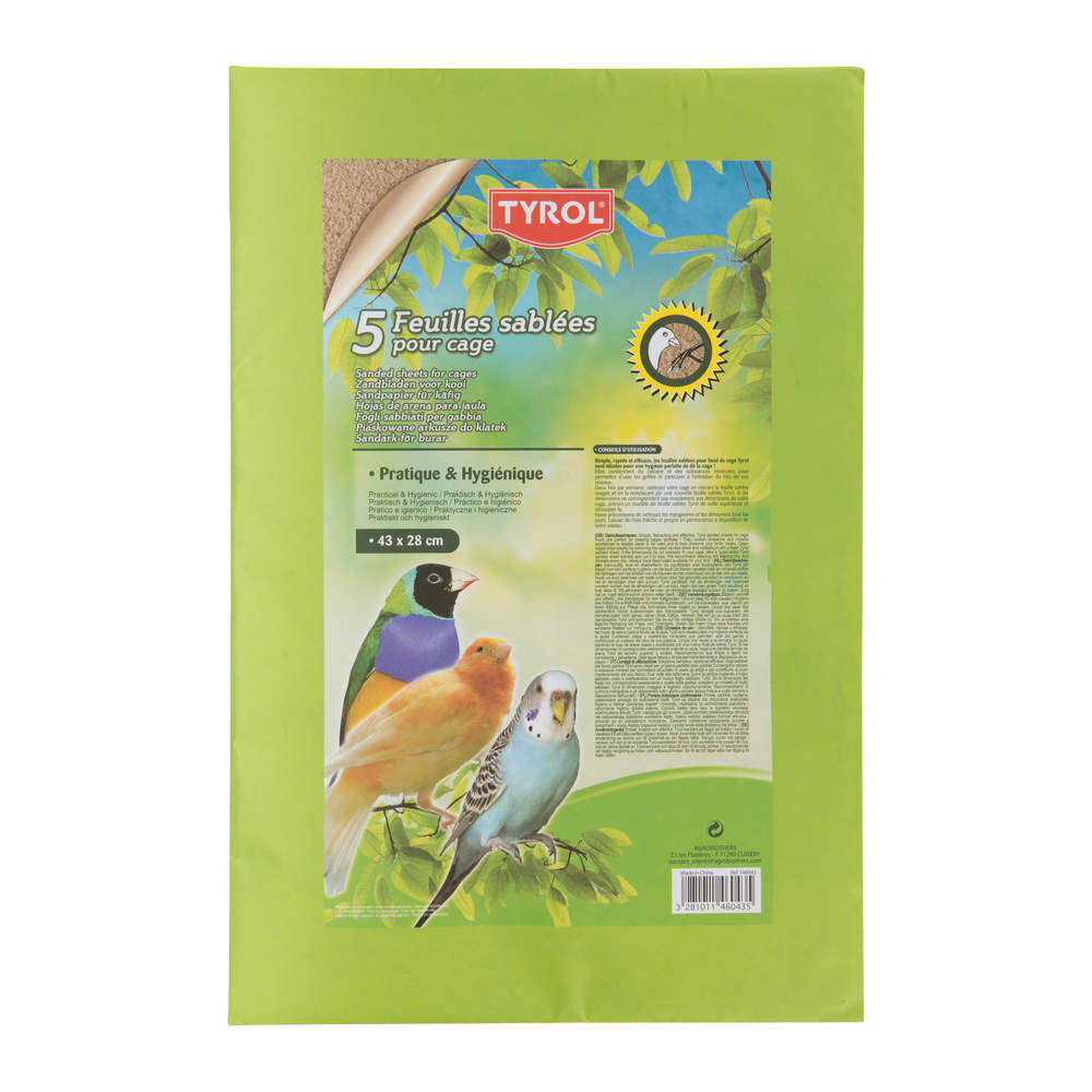 Tyrol SandpappTyrol Sand Ark 43x25 cm 5-pack | Övriga djur - Fågel - Fågelsand & Bomaterial | DogStyle