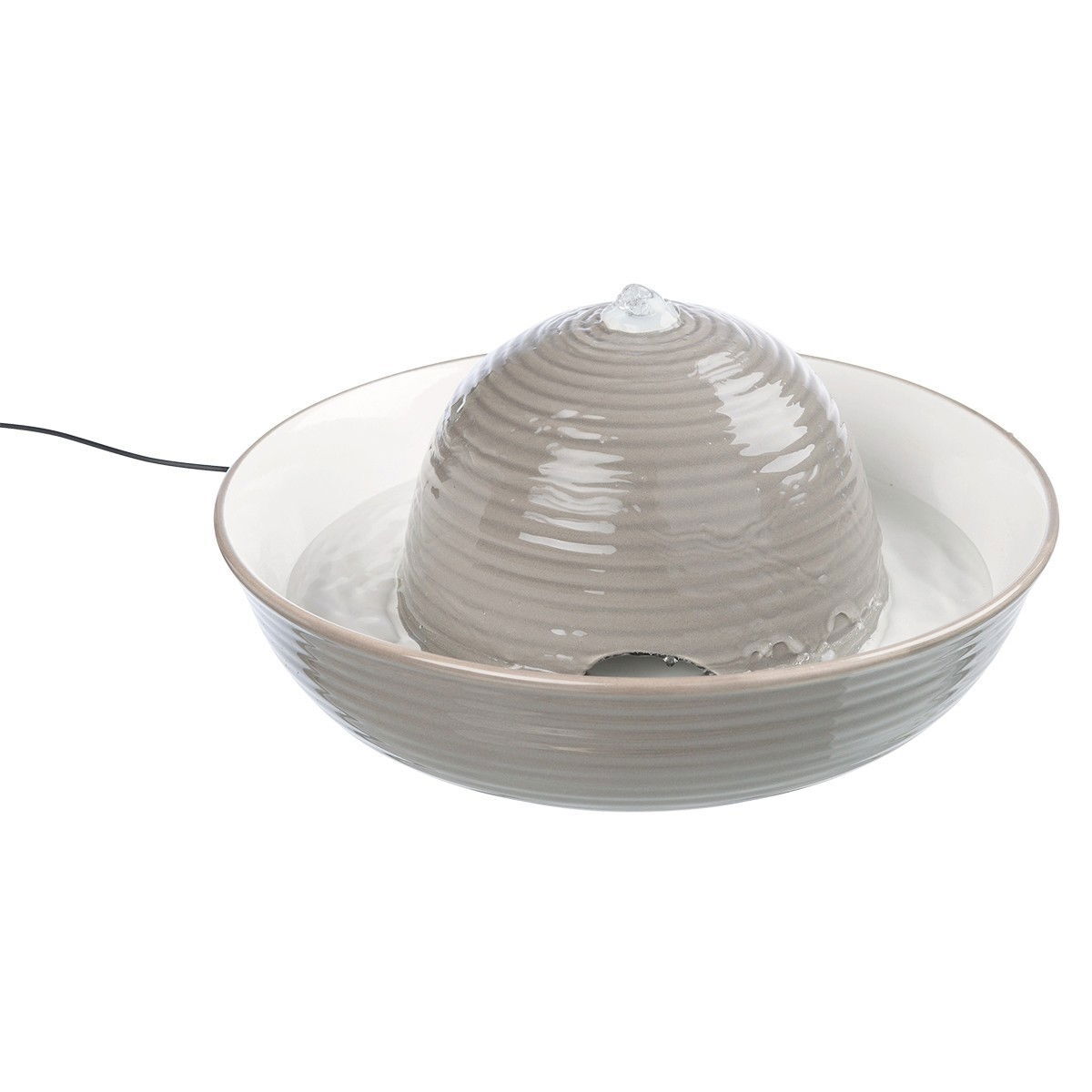 Fontän, Vital Flow, keramik, 1.5 l, grå/vit