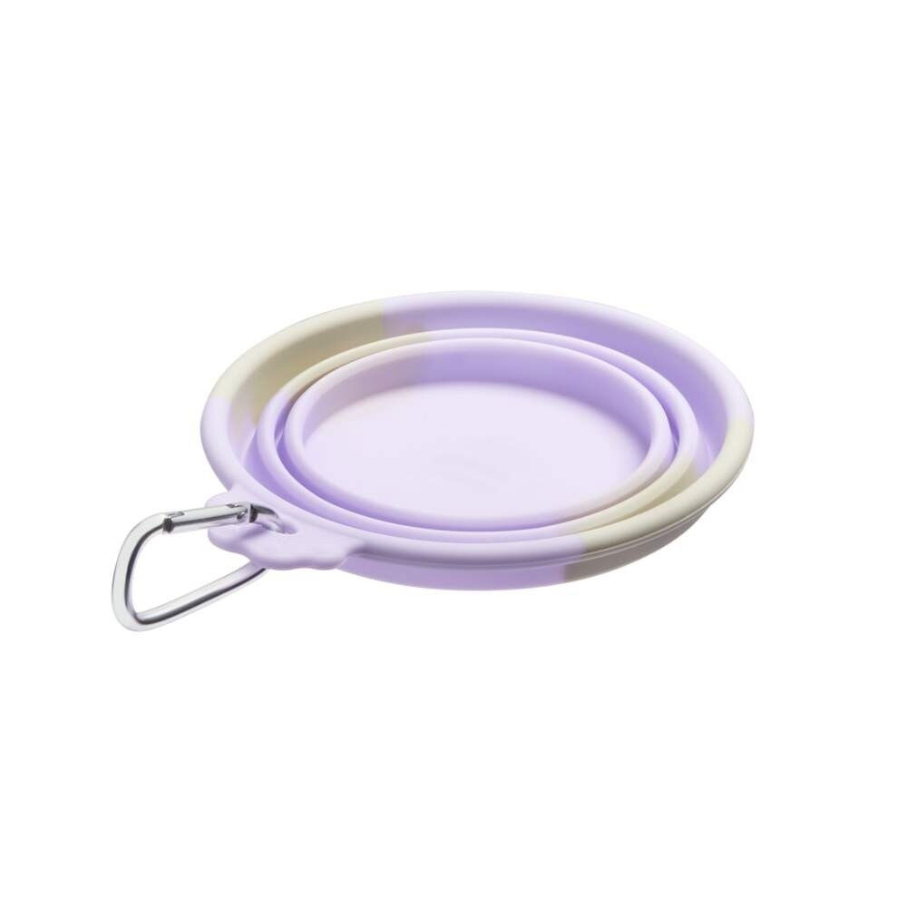 Little&Bigger Voyage collapsible silicone travel bowl lilac-beige M